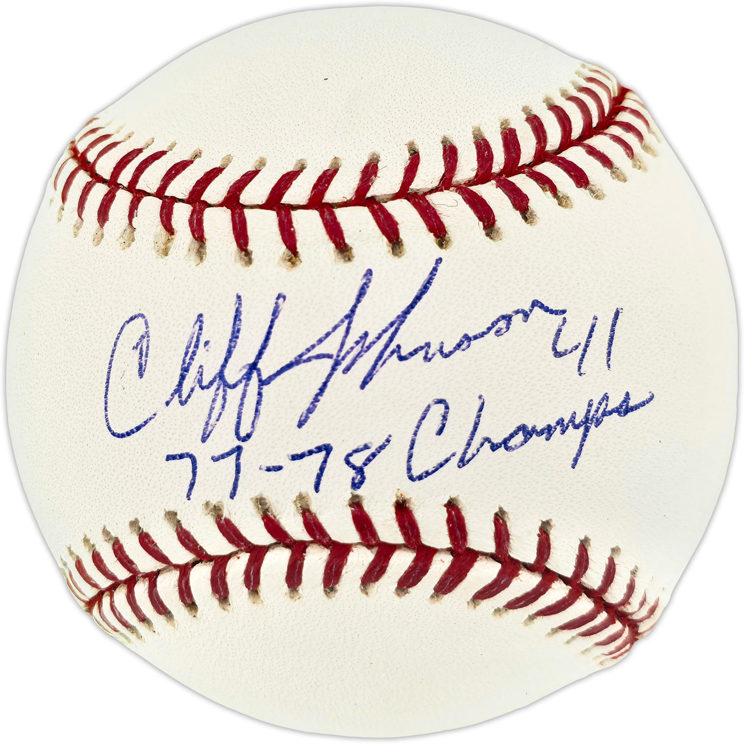 Cliff Johnson Autographed Official MLB Baseball New York Yankees "77-78 Champs" Beckett BAS QR #BR51176