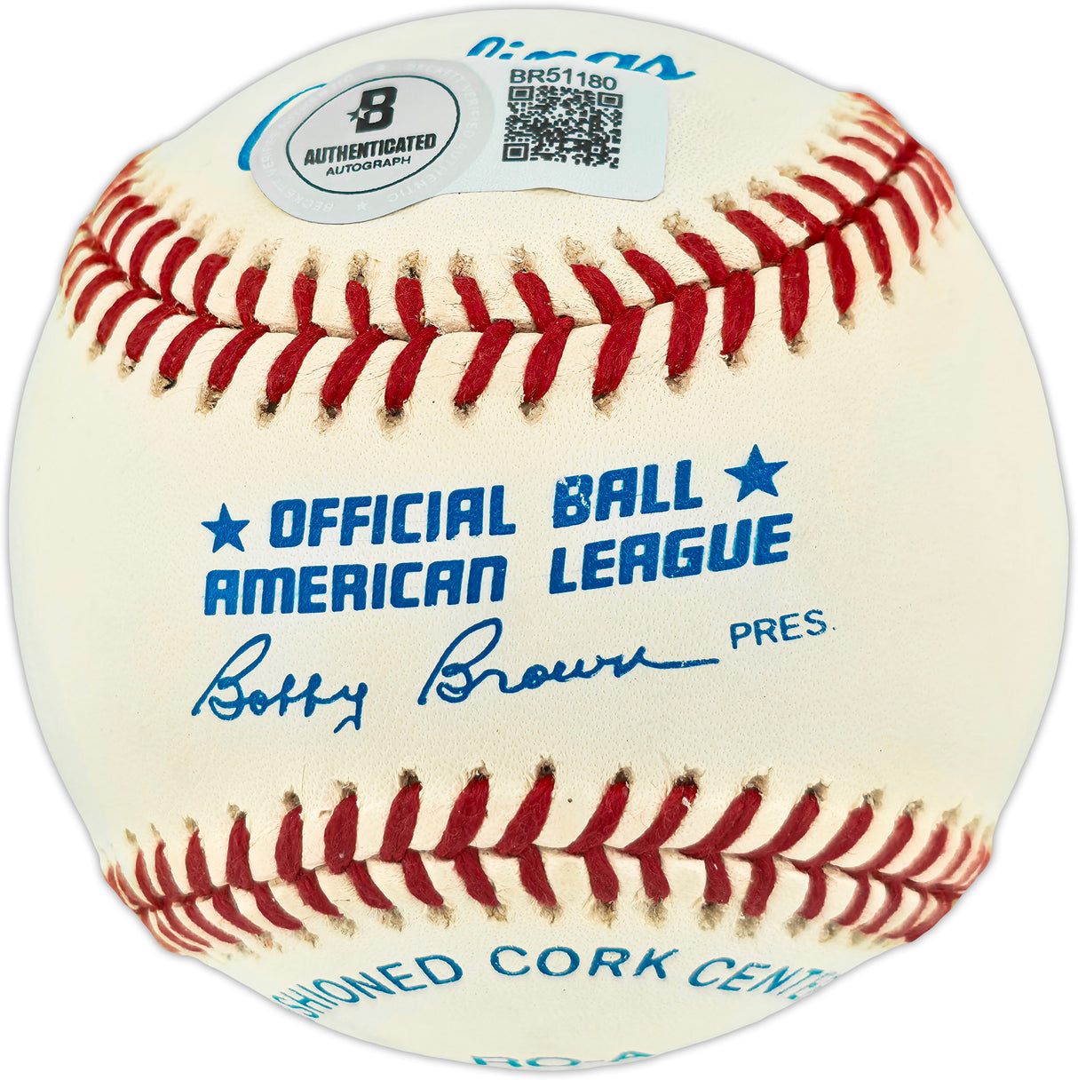 Jim Spencer Autographed Official AL Baseball New York Yankees Beckett BAS QR #BR51180