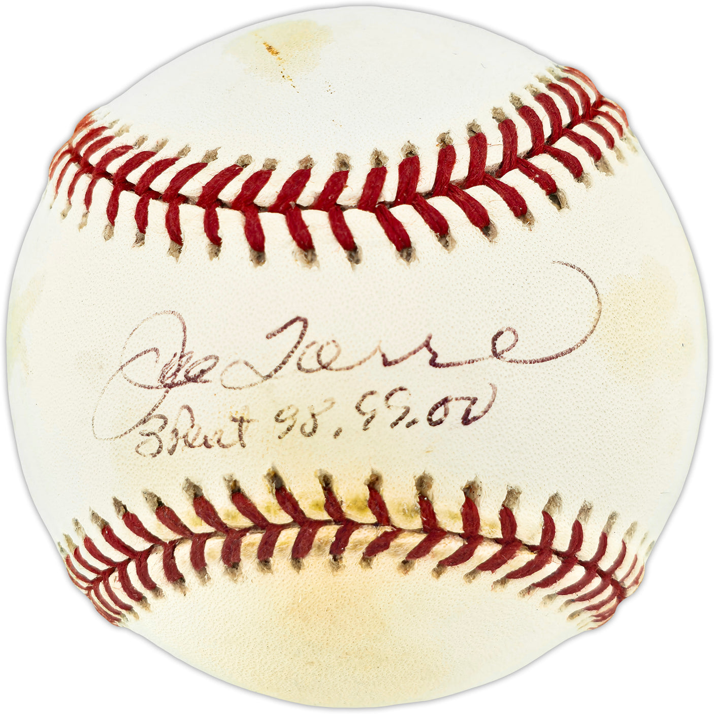 Joe Torre Autographed Official 2000 World Series Logo Baseball New York Yankees "3 Peat 98,99,00" Beckett BAS QR #BR51252