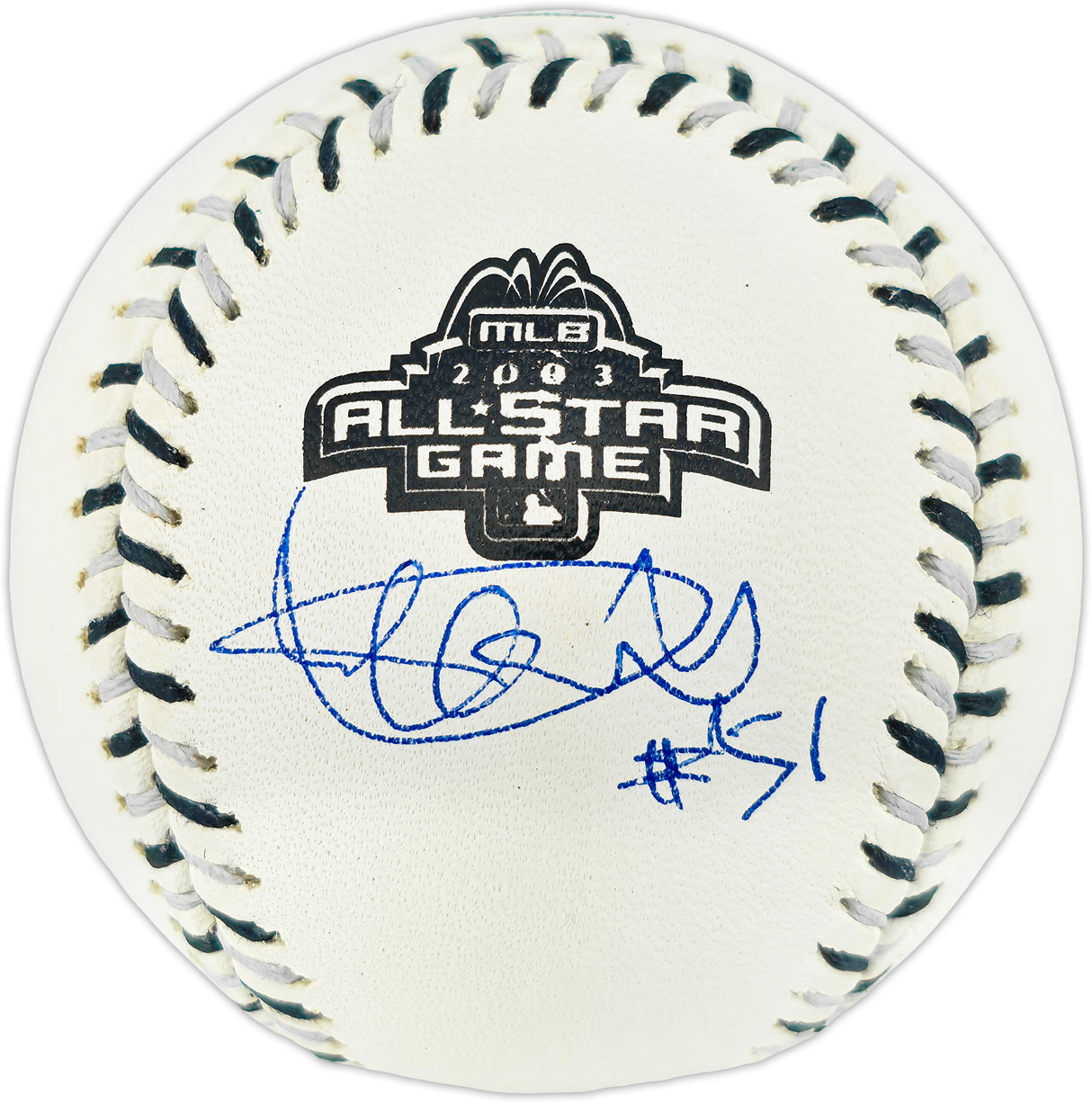 Ichiro Suzuki Autographed Official 2003 All Star Game Logo Baseball Seattle Mariners "#51" IS Holo & Beckett BAS Witness #2W996197