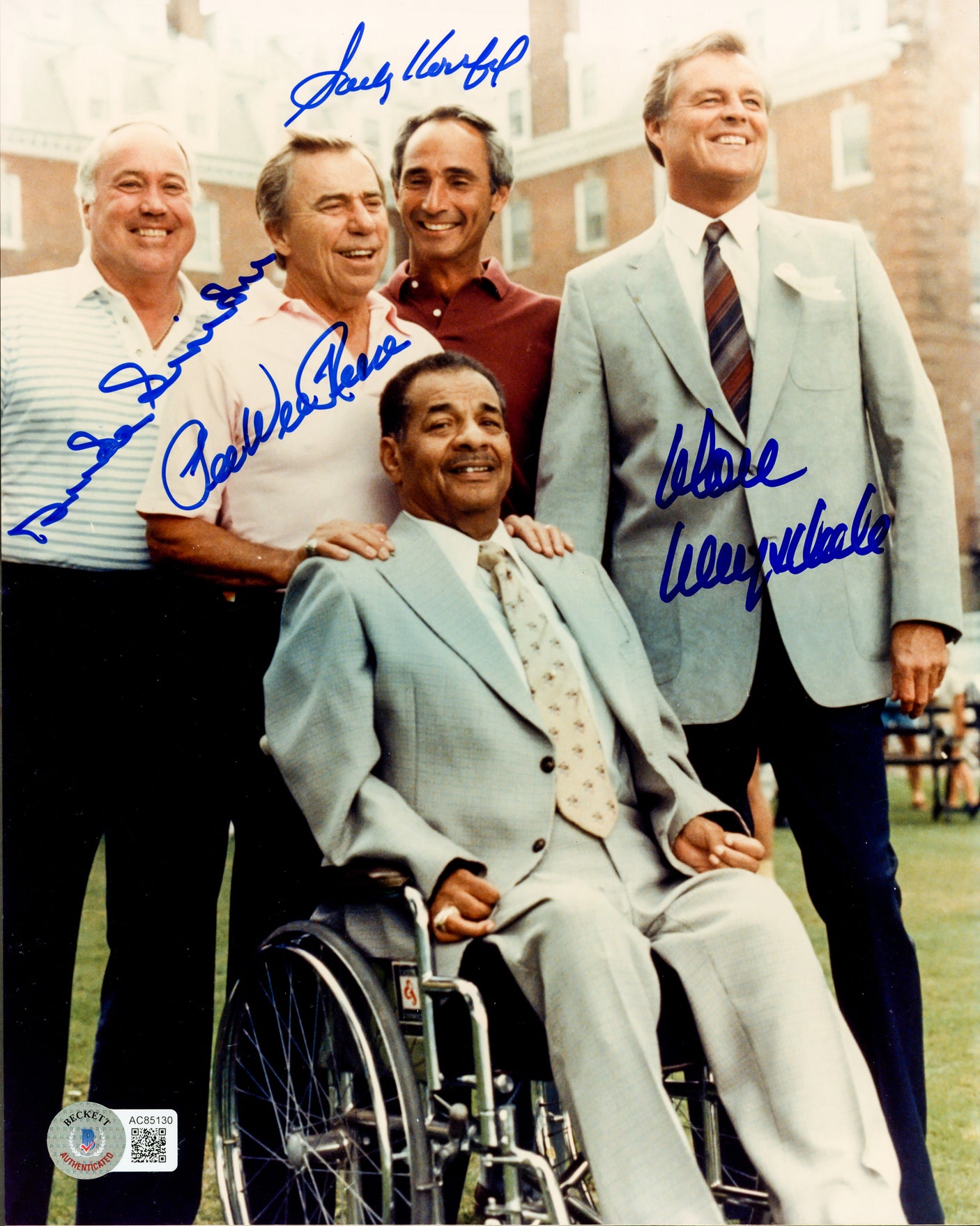 Sandy Koufax, Pee Wee Reese, Don Drysdale & Duke Snider Autographed 8x10 Photo Los Angeles Dodgers Beckett BAS #AC85130