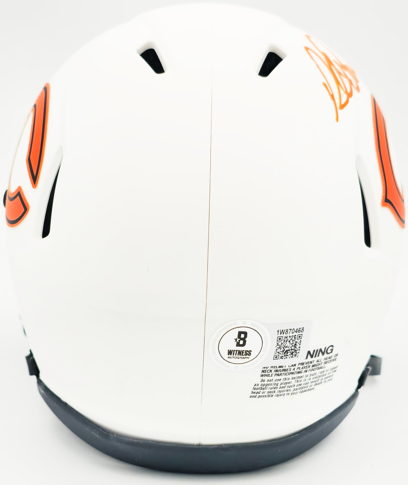 Richard Dent Autographed Chicago Bears Lunar Eclipse White Speed Mini Helmet "HOF 11" Beckett BAS Witness Stock #230264