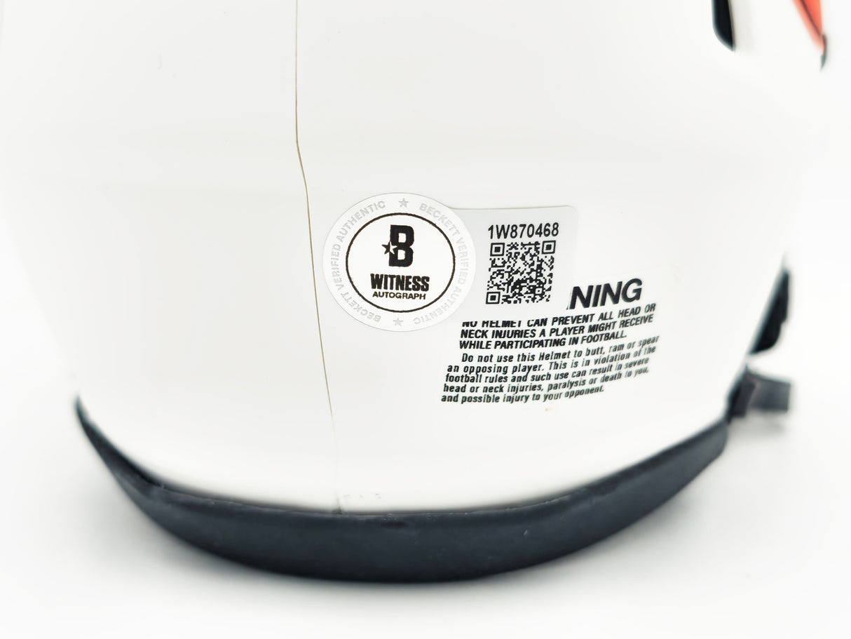 Richard Dent Autographed Chicago Bears Lunar Eclipse White Speed Mini Helmet "HOF 11" Beckett BAS Witness Stock #230264