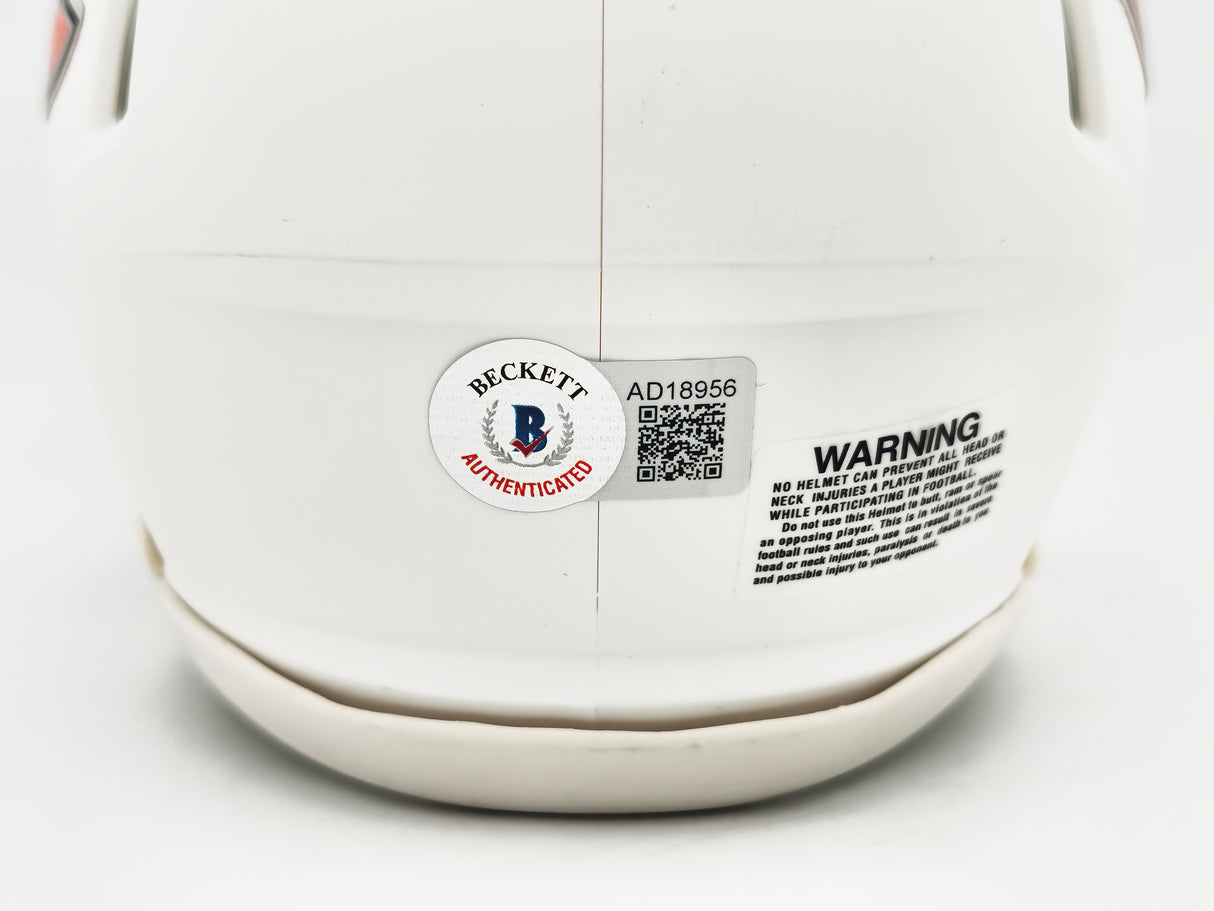 Richard Dent Autographed Chicago Bears Flat Matte White Speed Mini Helmet "HOF 11" Beckett BAS Witness Stock #230287