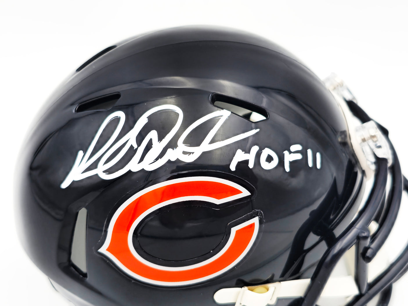 Richard Dent Autographed Chicago Bears Blue Speed Mini Helmet "HOF 11" Beckett BAS Witness Stock #230266