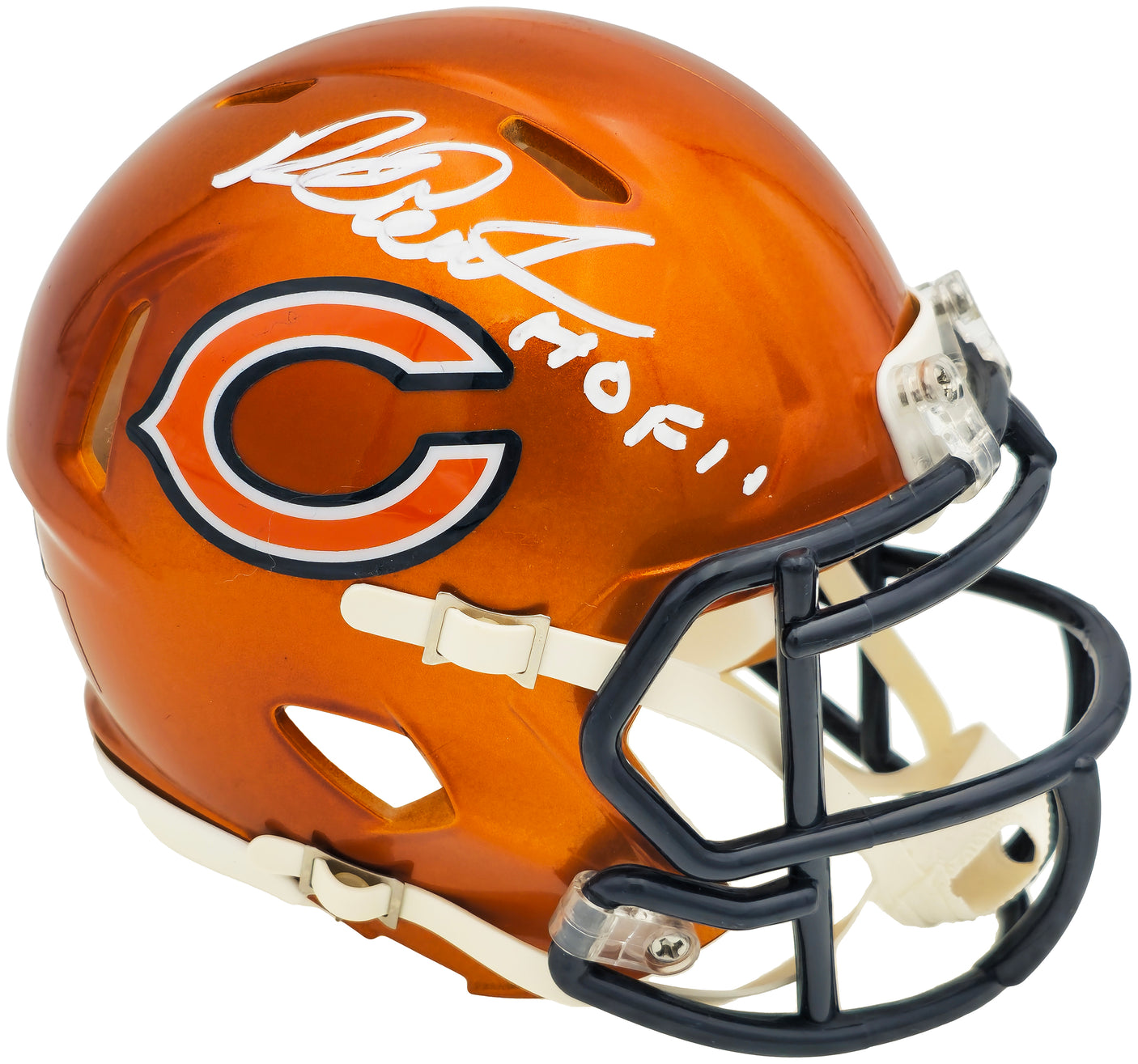 Richard Dent Autographed Chicago Bears Flash Orange Speed Mini Helmet "HOF 11" Beckett BAS Witness Stock #230262