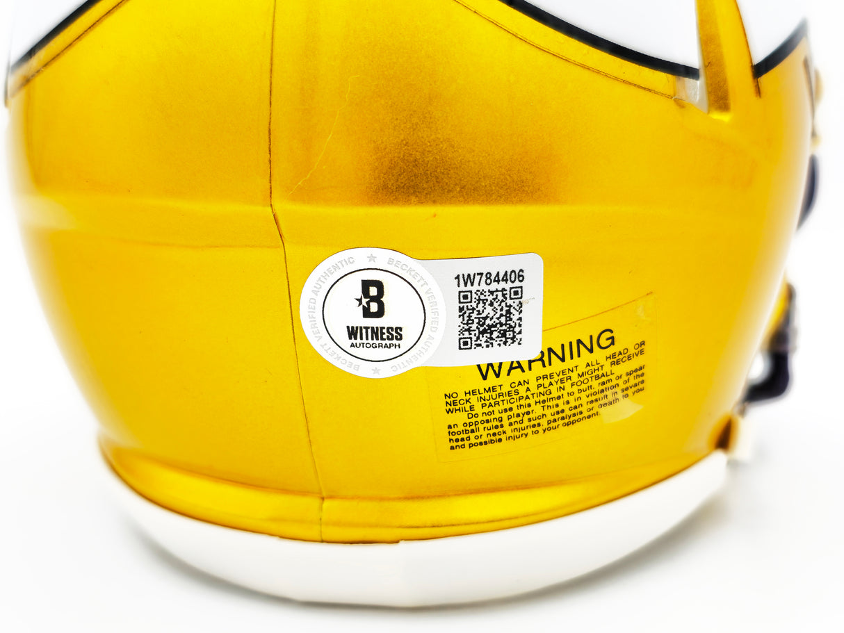 Sam Darnold Autographed Minnesota Vikings Flash Yellow Speed Mini Helmet Beckett BAS Witness Stock #230254