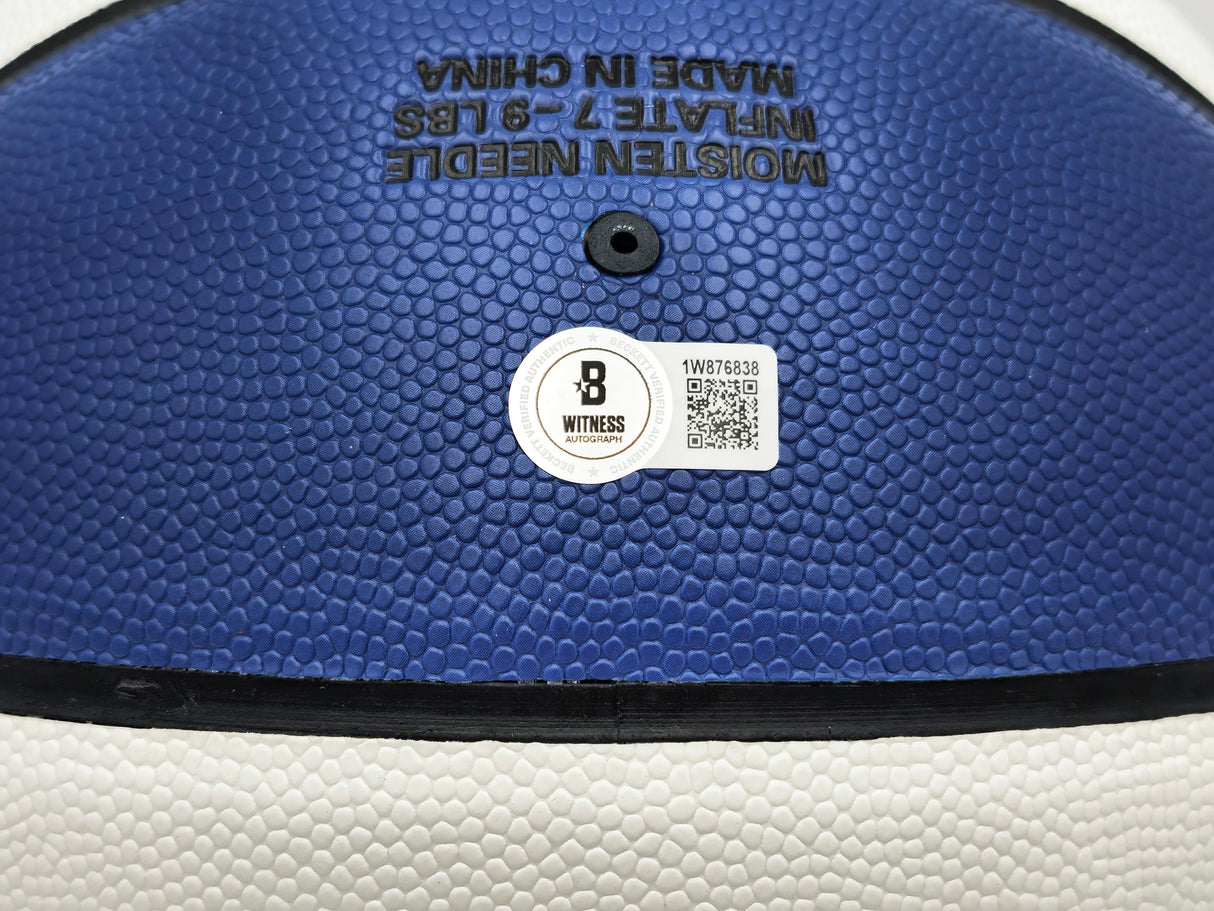 Julius "Dr. J" Erving Autographed Official ABA Logo Red, White & Blue Basketball New Jersey Nets "16x All Star" Beckett BAS Witness Stock #230290