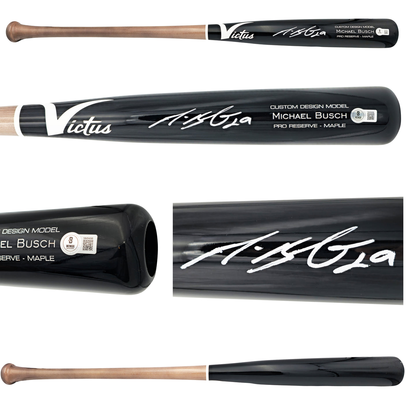 Michael Busch Autographed Black Victus Player Model Baseball Bat Chicago Cubs Beckett BAS Witness Stock #230272