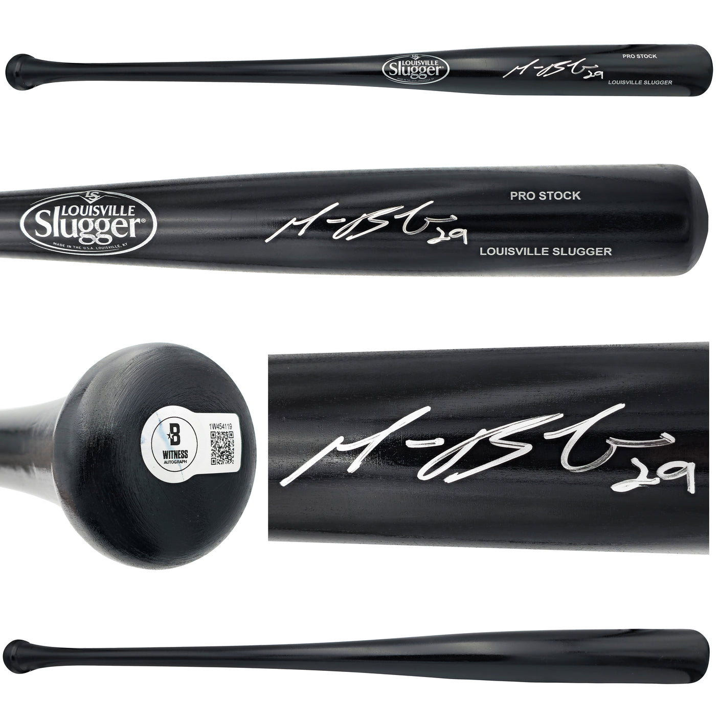 Michael Busch Autographed Black Louisville Slugger Pro Stock Baseball Bat Chicago Cubs Beckett BAS Witness Stock #230277