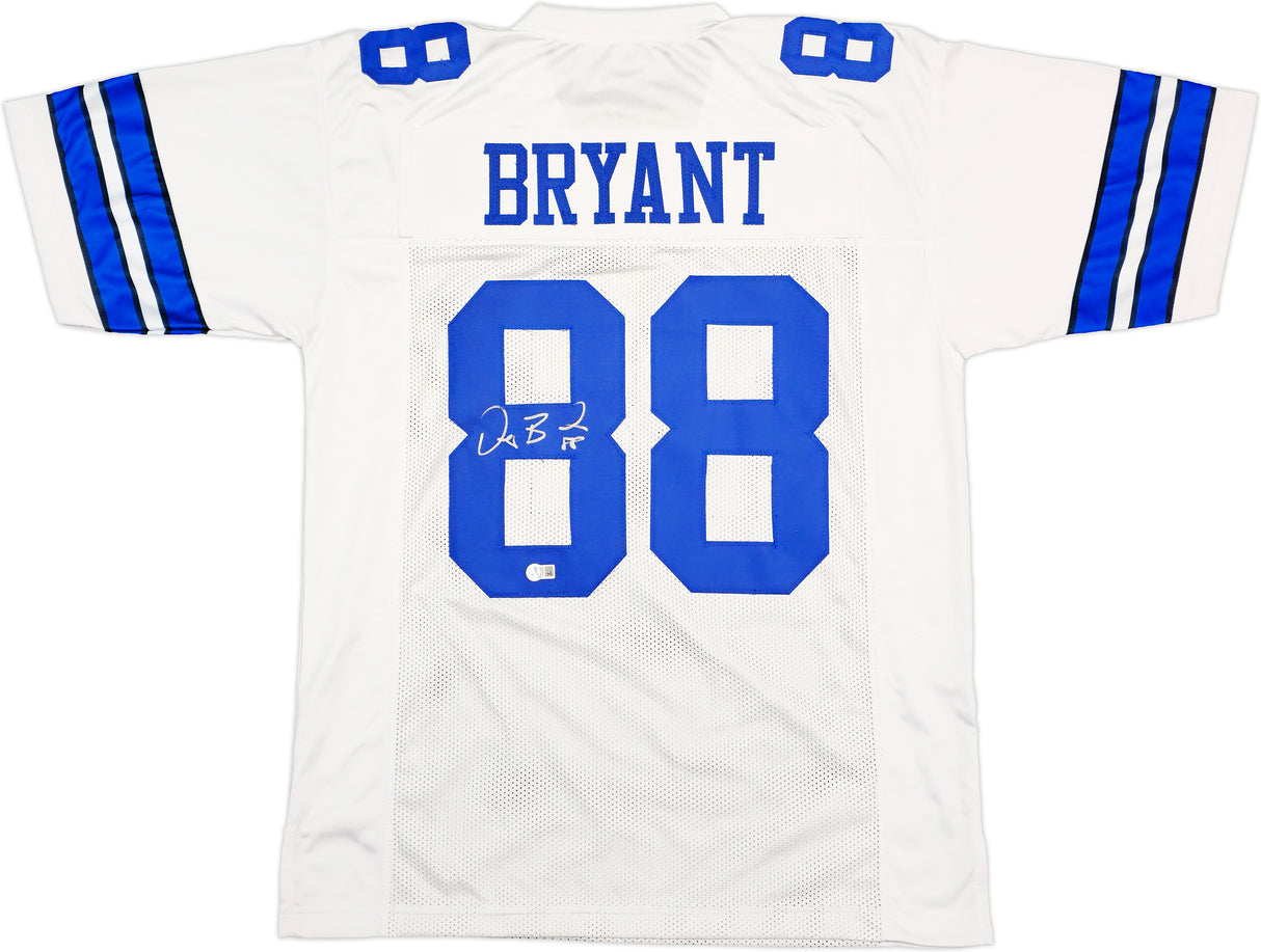 Dallas Cowboys Dez Bryant Autographed White Jersey Beckett BAS Witness Stock #230220
