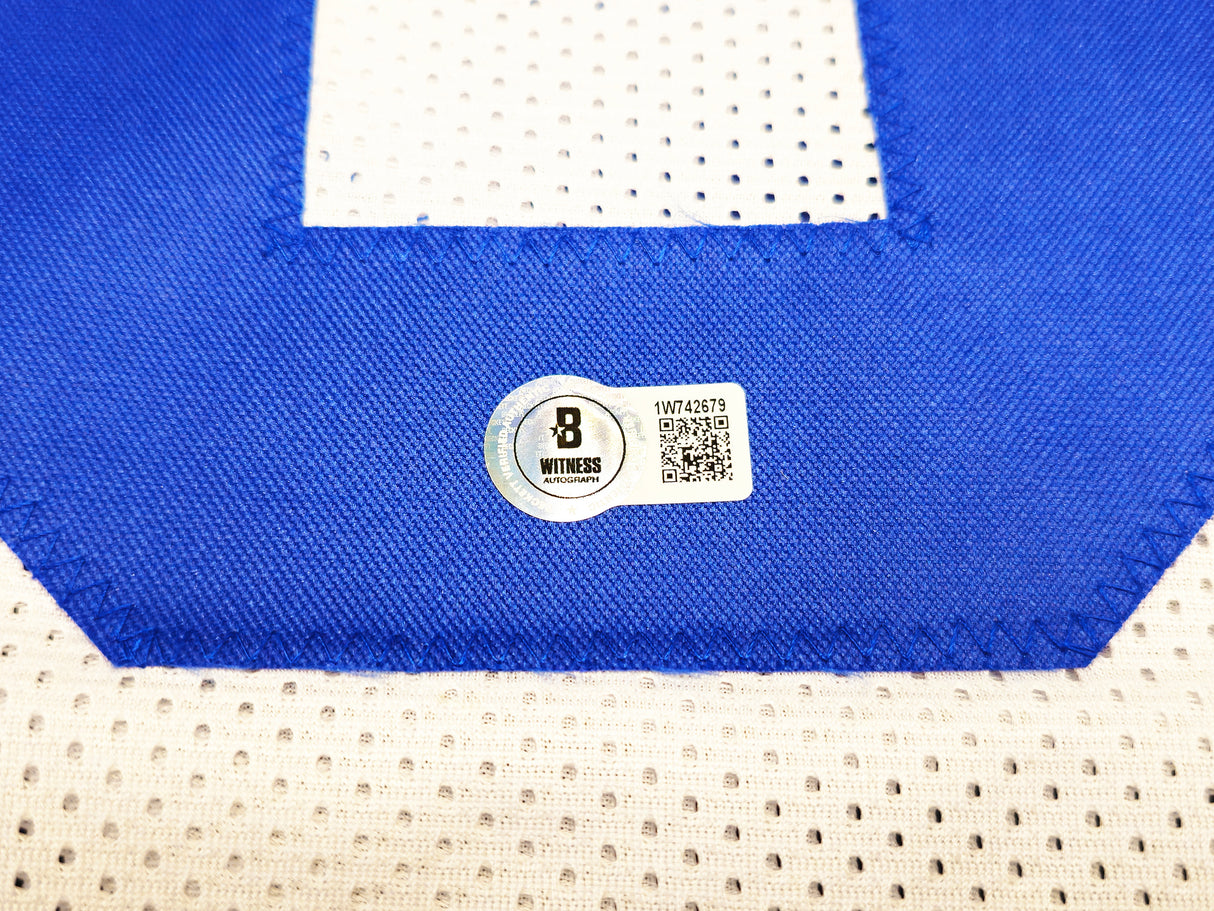 Dallas Cowboys Dez Bryant Autographed White Jersey Beckett BAS Witness Stock #230220