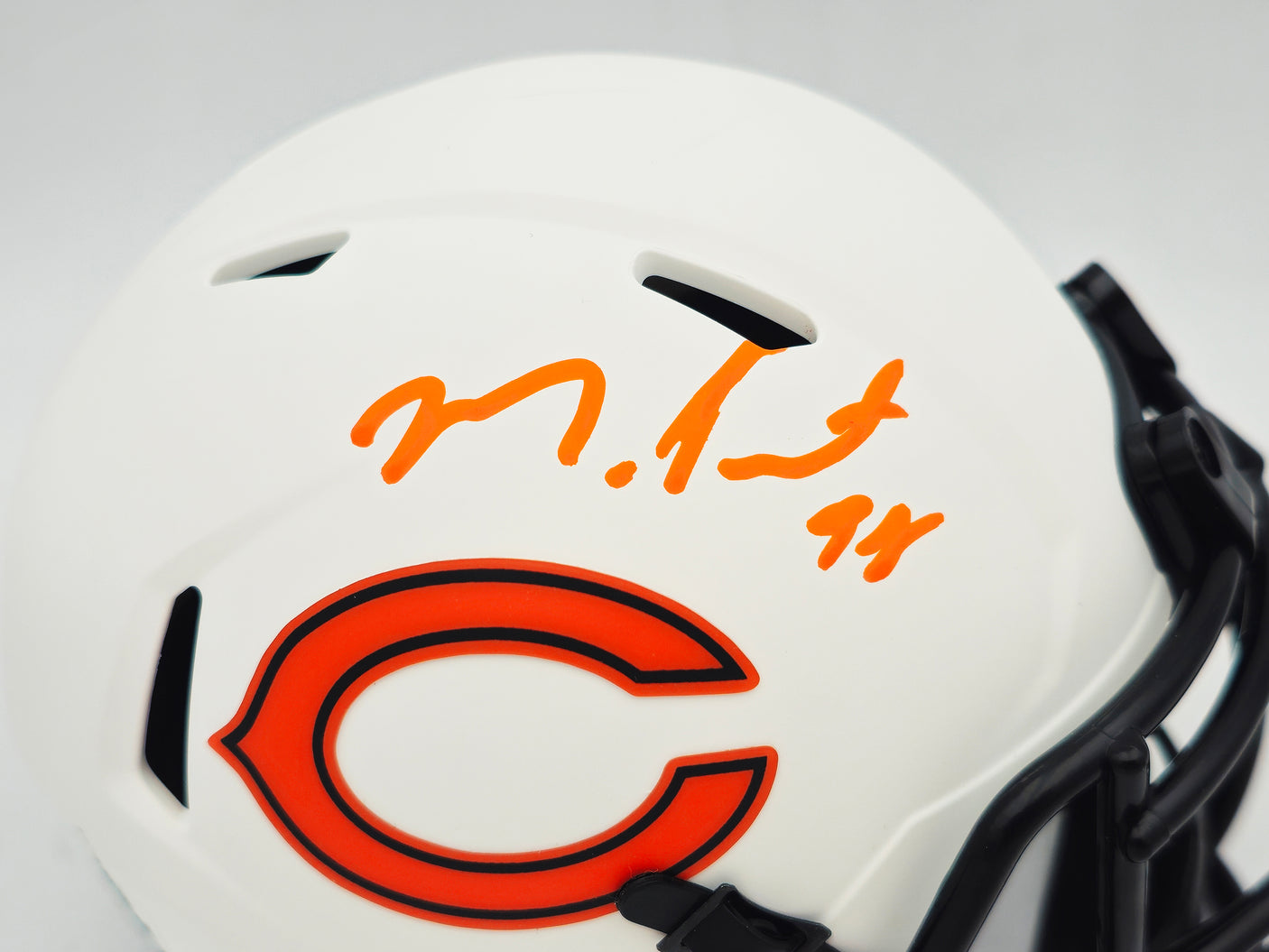 Montez Sweat Autographed Chicago Bears Lunar Eclipse White Speed Mini Helmet JSA Stock #232849