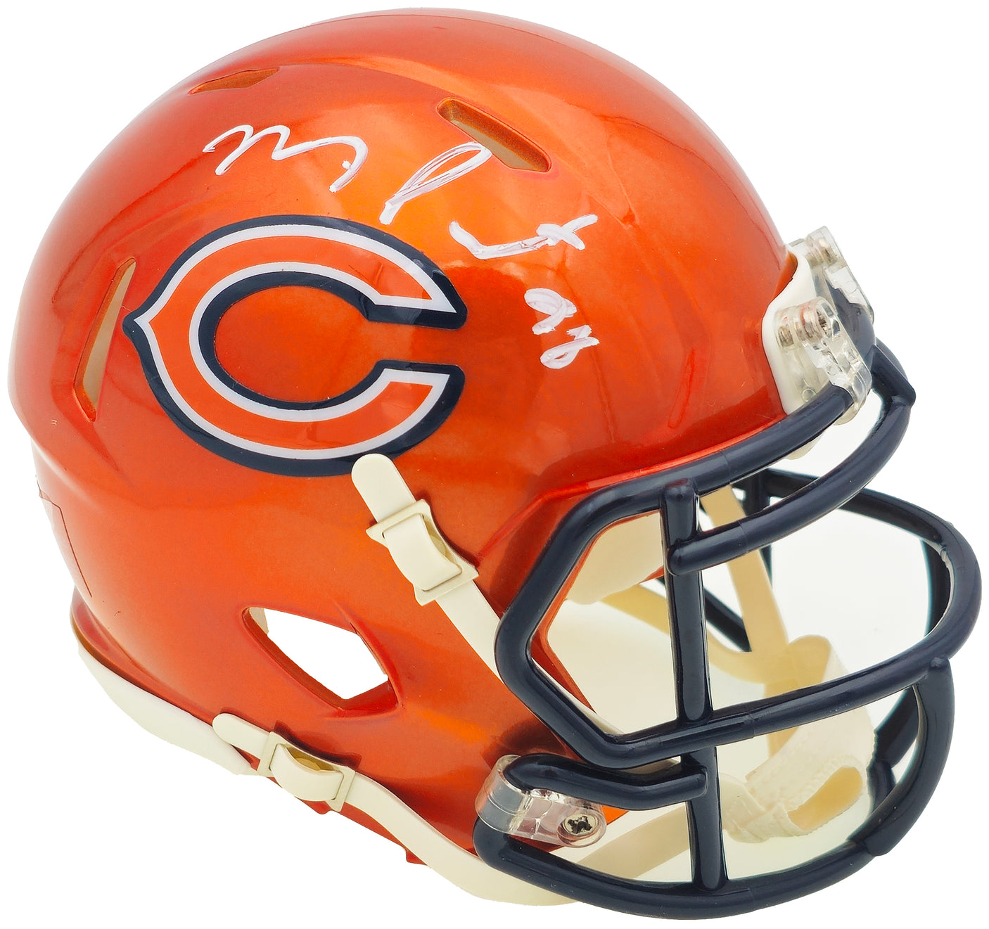 Montez Sweat Autographed Chicago Bears Flash Orange Speed Mini Helmet JSA Stock #232850