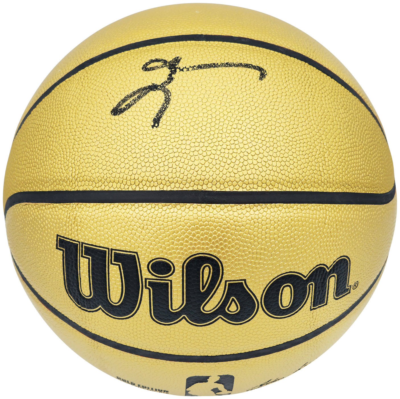 Allen Iverson Autographed Gold Edition Composite Leather Basketball Philadelphia 76ers Beckett BAS Witness Stock #232872