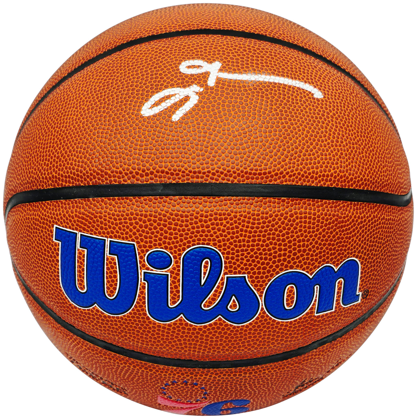 Allen Iverson Autographed Philadelphia 76ers Logo Basketball Beckett BAS Witness Stock #232870
