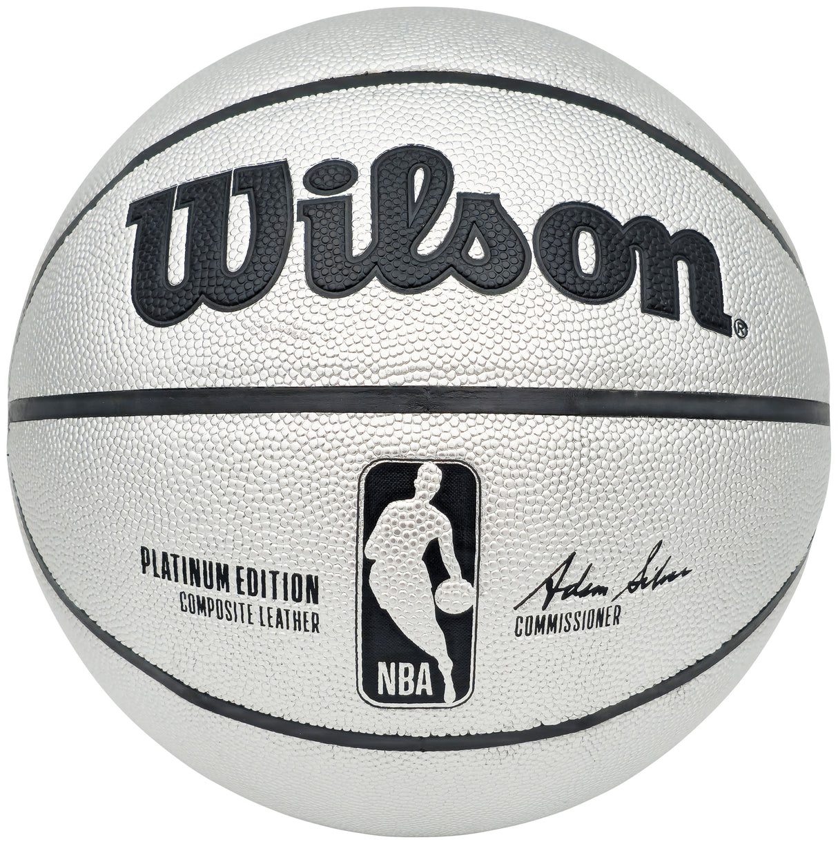 Allen Iverson Autographed Platinum Edition Composite Leather Basketball Philadelphia 76ers Beckett BAS Witness Stock #232871