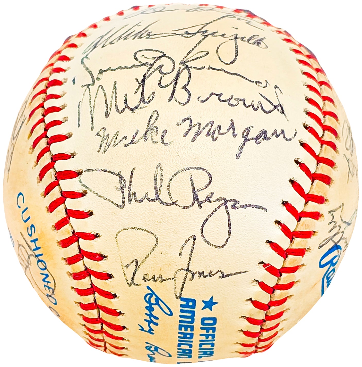 1986 Seattle Mariners Team Signed Autographed Official AL Baseball With 23 Signatures SKU #218500