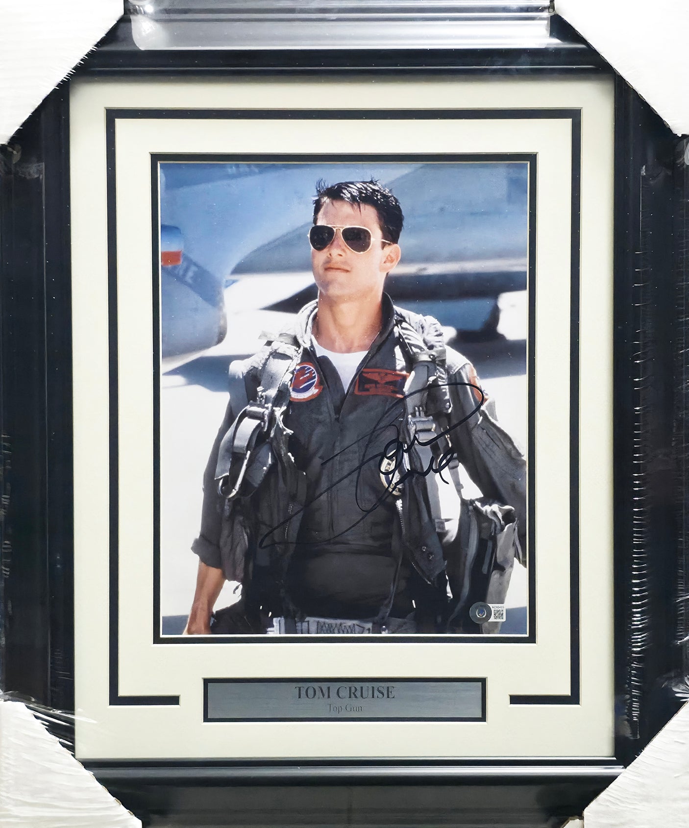 Tom Cruise Autographed Framed 11x14 Photo Top Gun Beckett BAS #AC95455