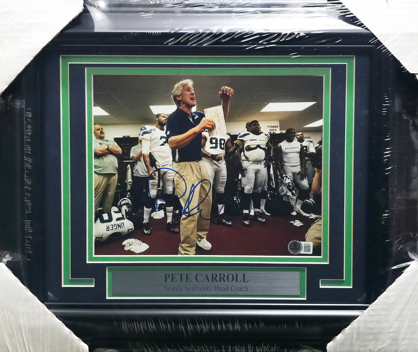Pete Carroll Autographed Framed 8x10 Photo Seattle Seahawks Beckett BAS QR #AE31648