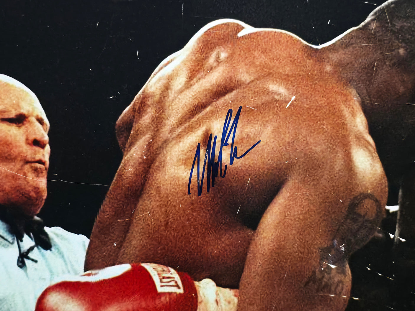 Mike Tyson & Evander Holyfield Autographed Framed 16x20 Photo (Damaged) JSA #WPP551659