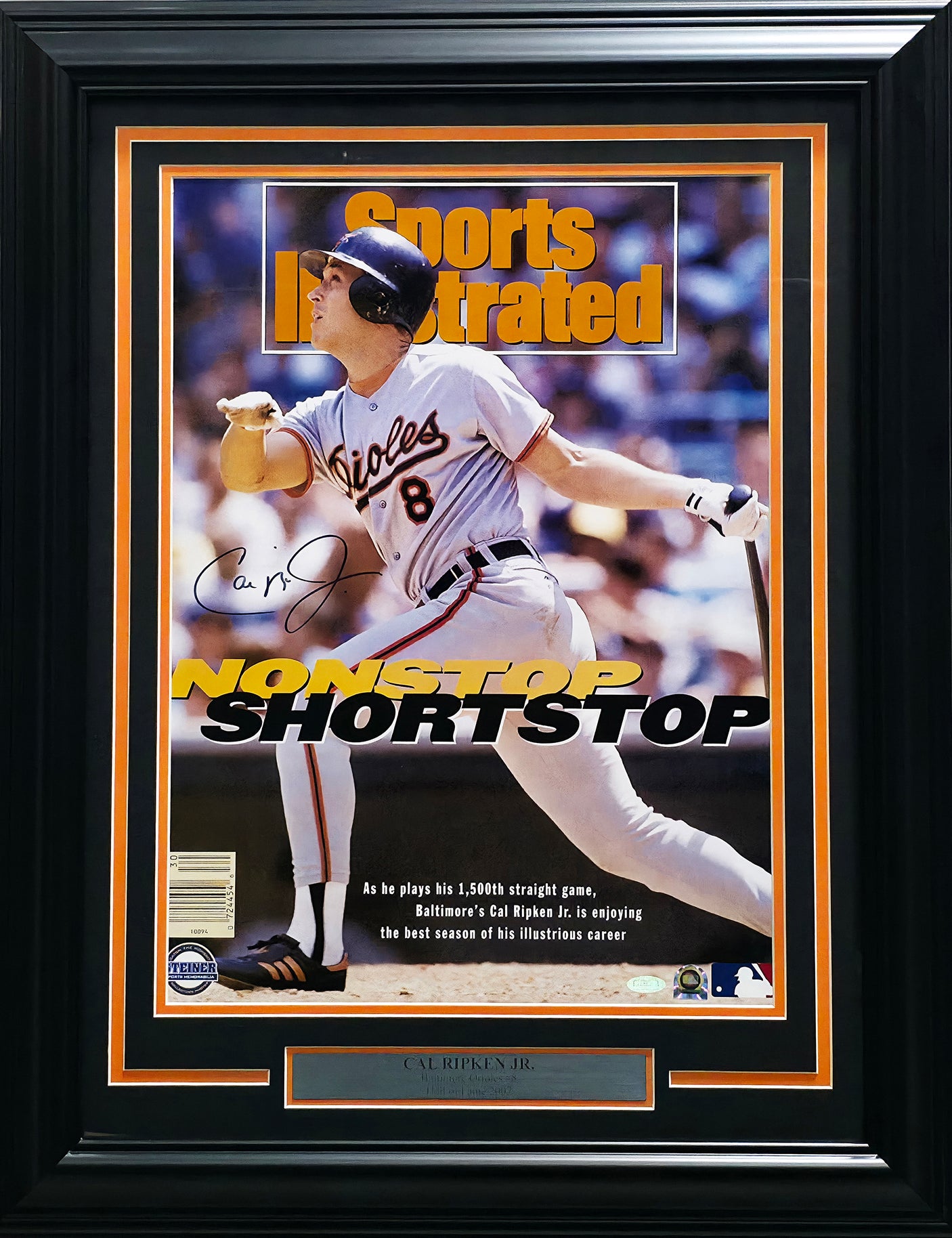Cal Ripken Jr. Autographed Framed 16x20 Sports Illustrated Cover Photo Baltimore Orioles Steiner Holo SKU #250214