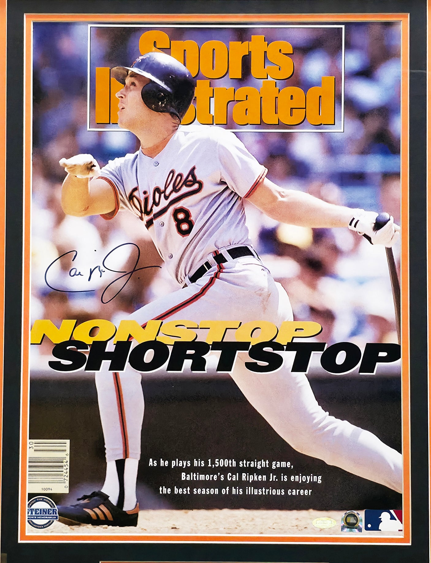 Cal Ripken Jr. Autographed Framed 16x20 Sports Illustrated Cover Photo Baltimore Orioles Steiner Holo SKU #250214