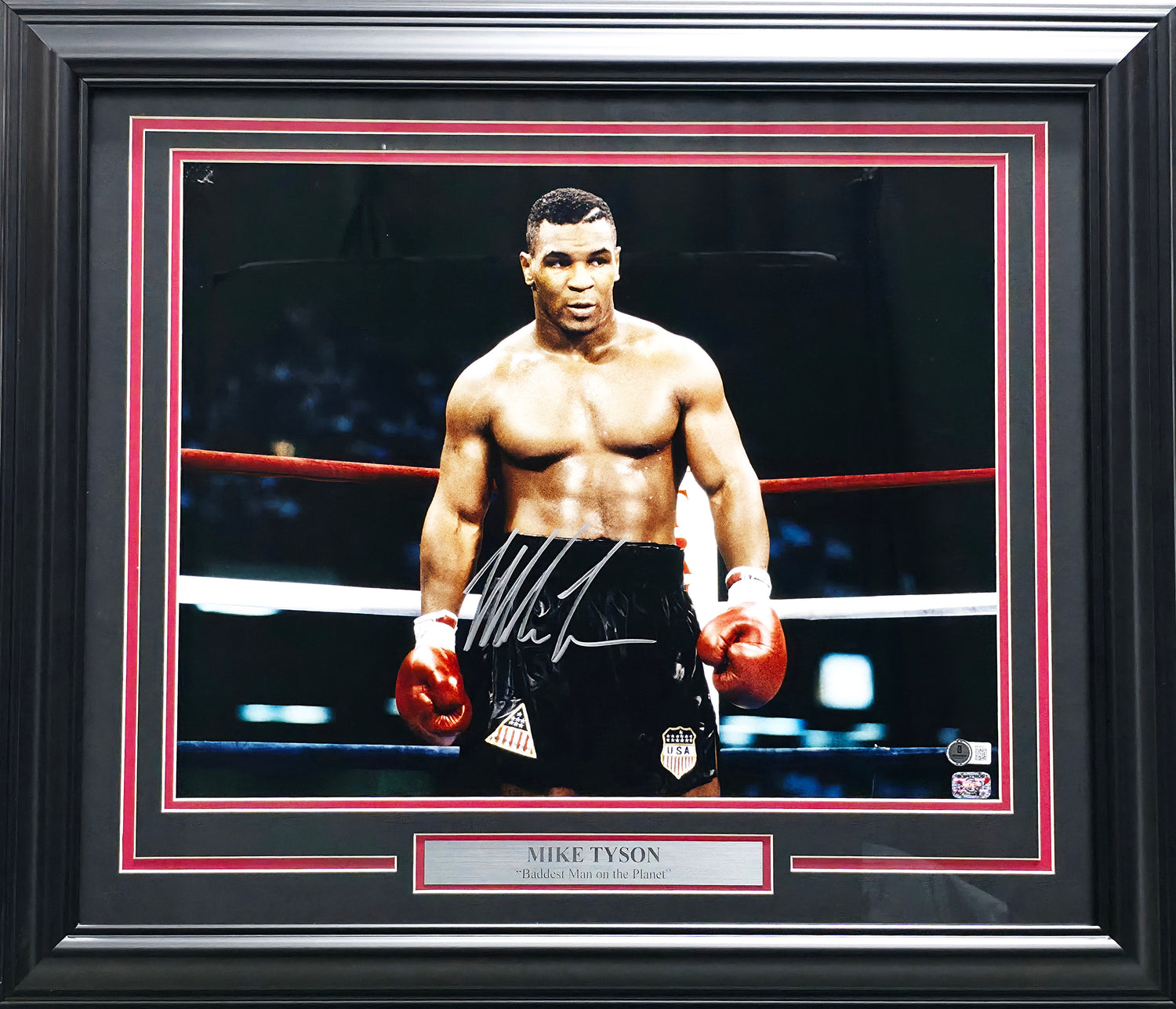 Mike Tyson Autographed Framed 16x20 Photo (Damaged) Beckett BAS QR #BM18522