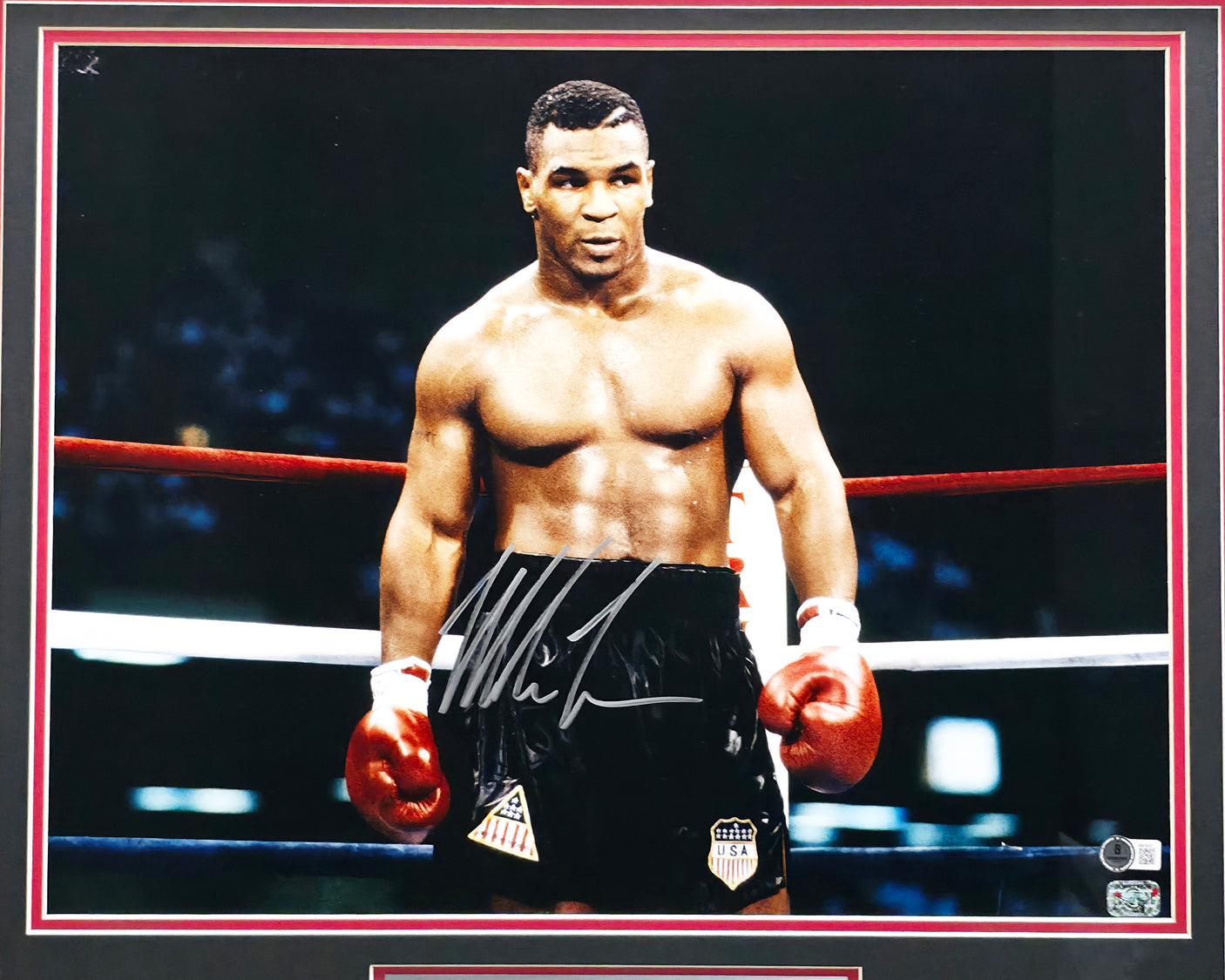 Mike Tyson Autographed Framed 16x20 Photo (Damaged) Beckett BAS QR #BM18522