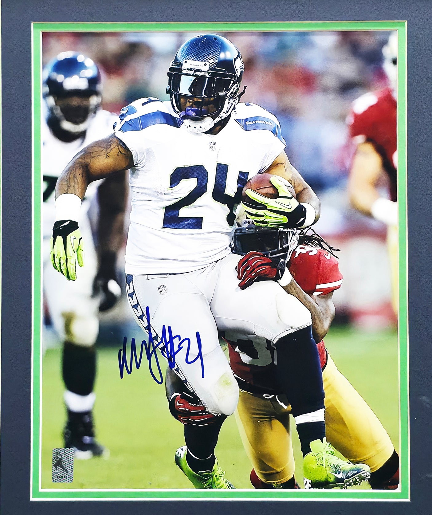 Marshawn Lynch Autographed Framed 11x14 Photo Seattle Seahawks ML Holo #14676