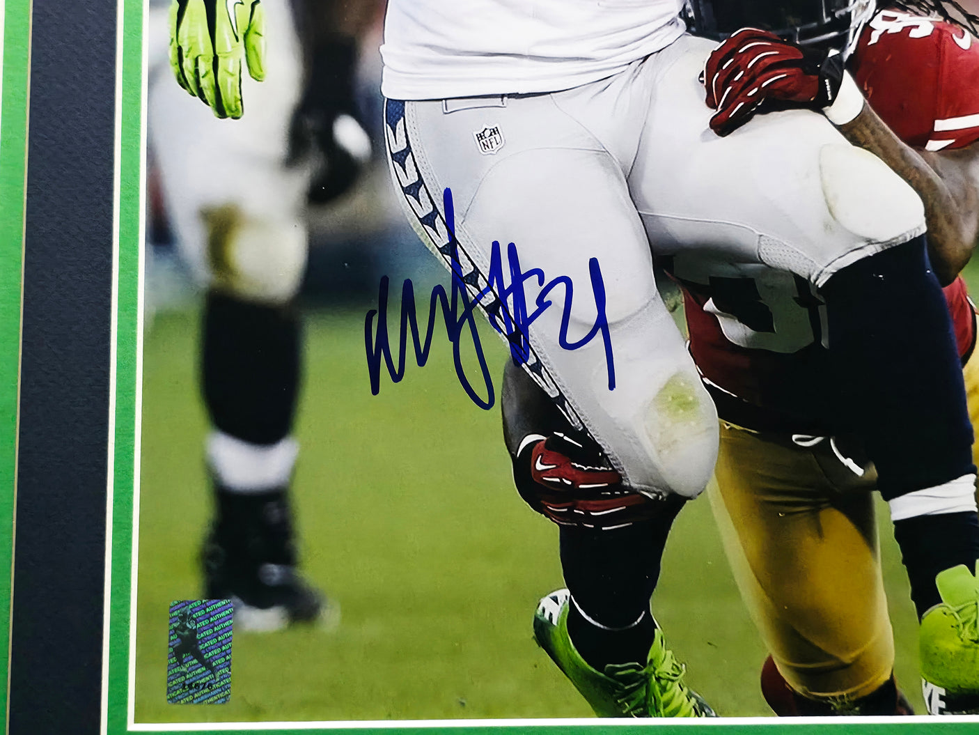 Marshawn Lynch Autographed Framed 11x14 Photo Seattle Seahawks ML Holo #14676