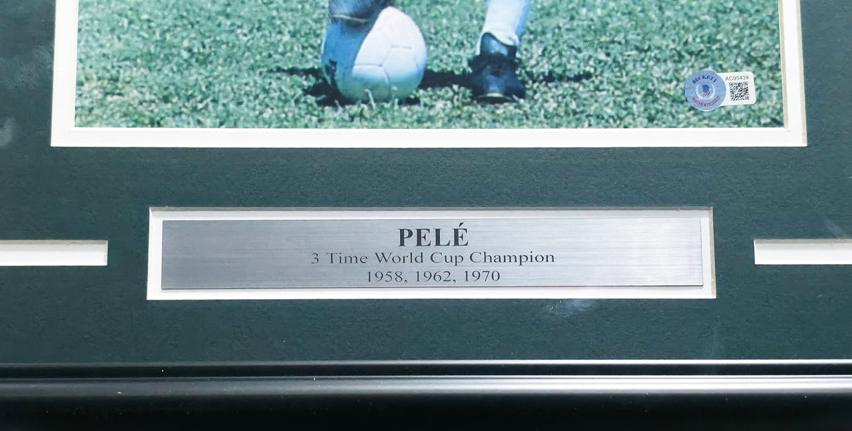 Pele Autographed Framed 11x14 Photo Brazil Beckett BAS #AC95439
