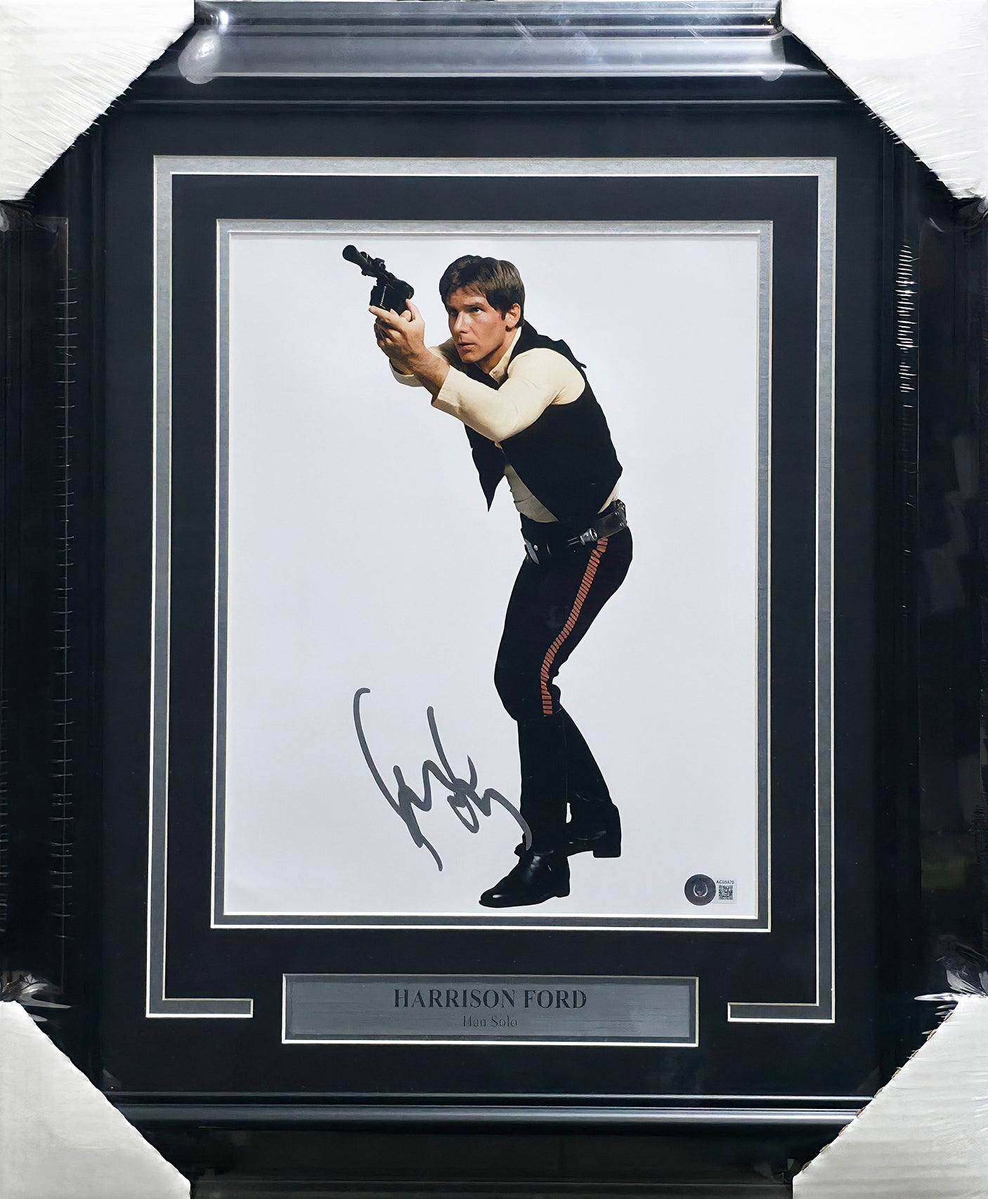 Harrison Ford Autographed Framed 11x14 Photo Star Wars Han Solo Beckett BAS #AC95470