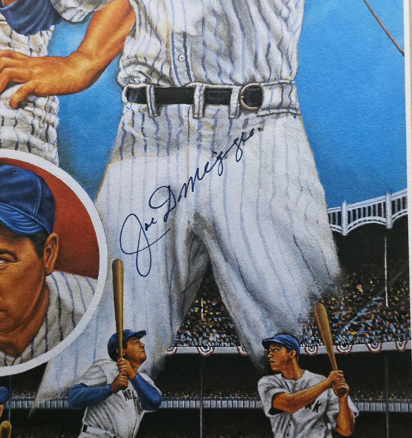 Mickey Mantle & Joe DiMaggio Autographed Framed 21x29 Print New York Yankees "No. 7" #391/950 Beckett BAS #AE31378