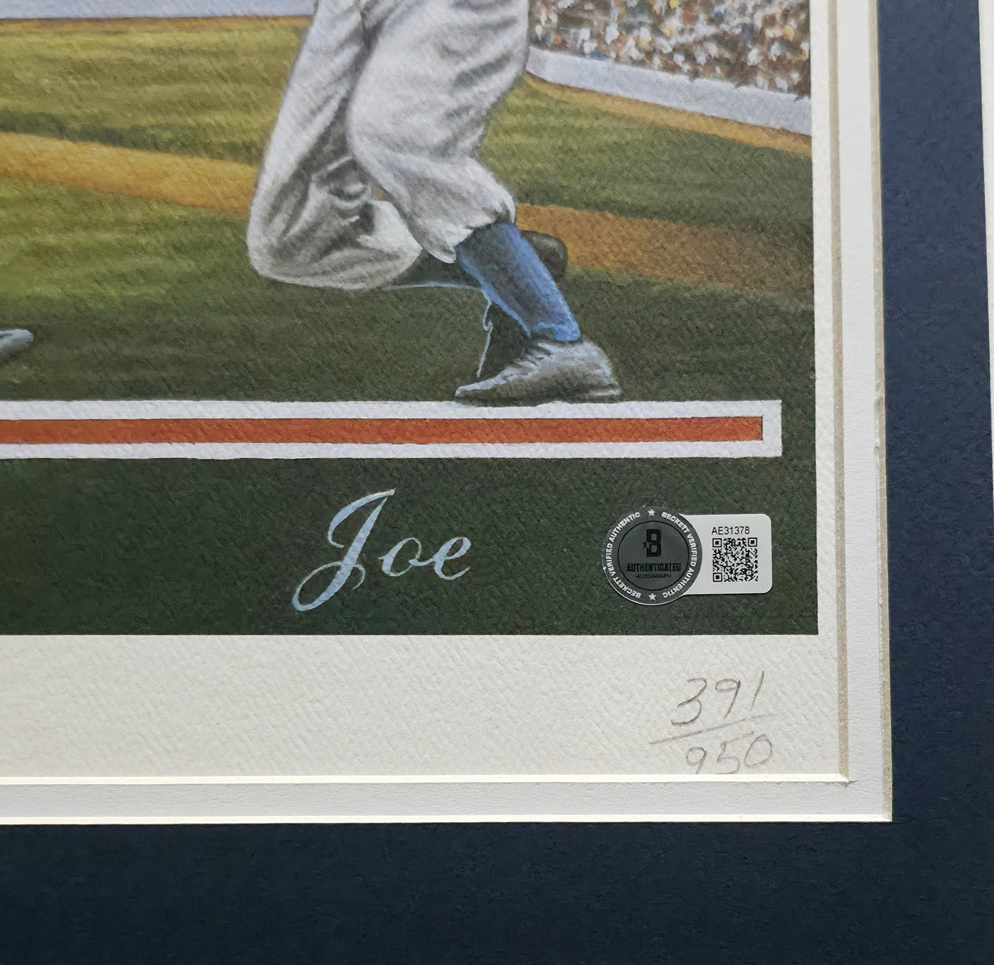 Mickey Mantle & Joe DiMaggio Autographed Framed 21x29 Print New York Yankees "No. 7" #391/950 Beckett BAS #AE31378