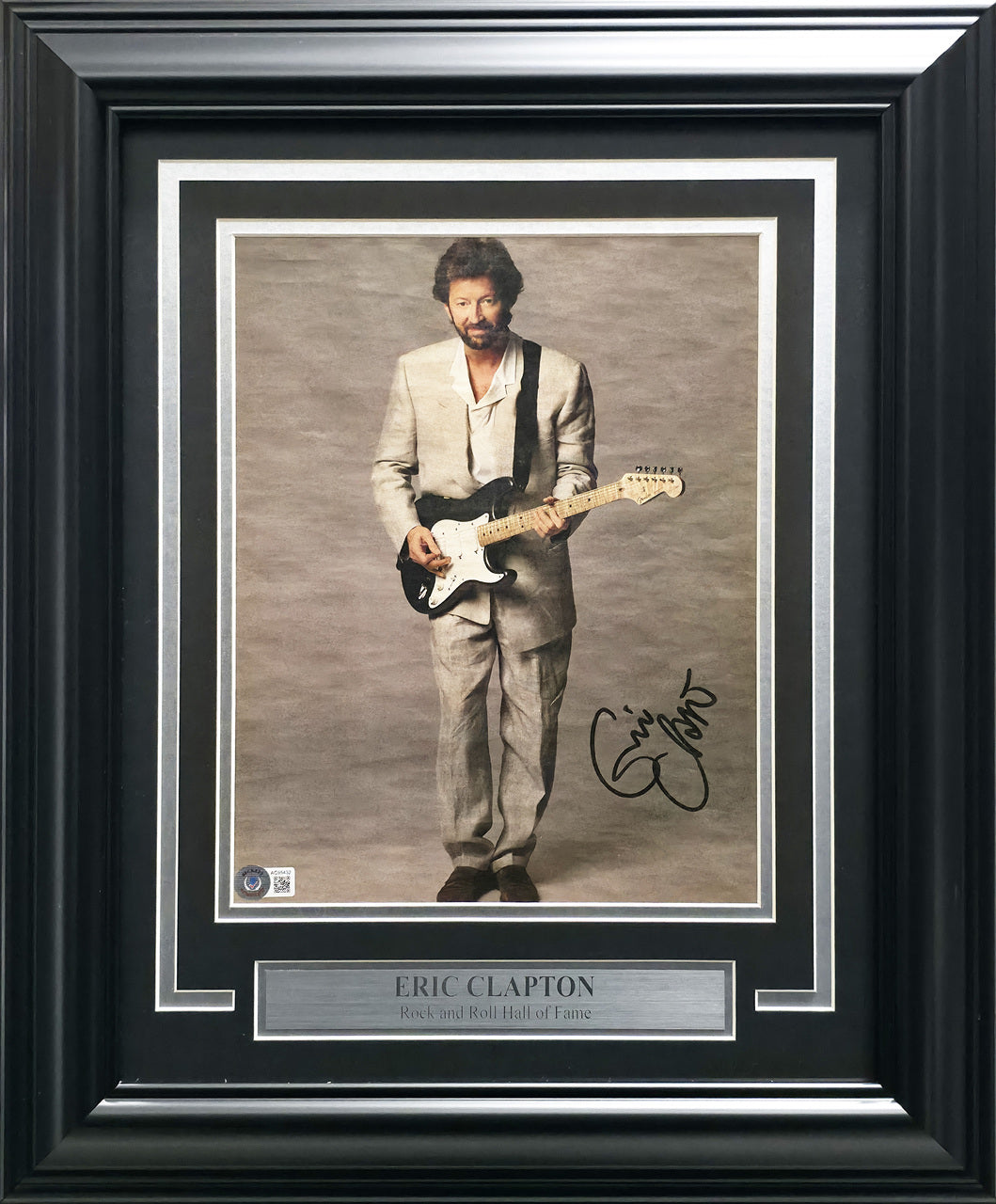 Eric Clapton Autographed Framed 10x12 Photo Beckett BAS #AC95432