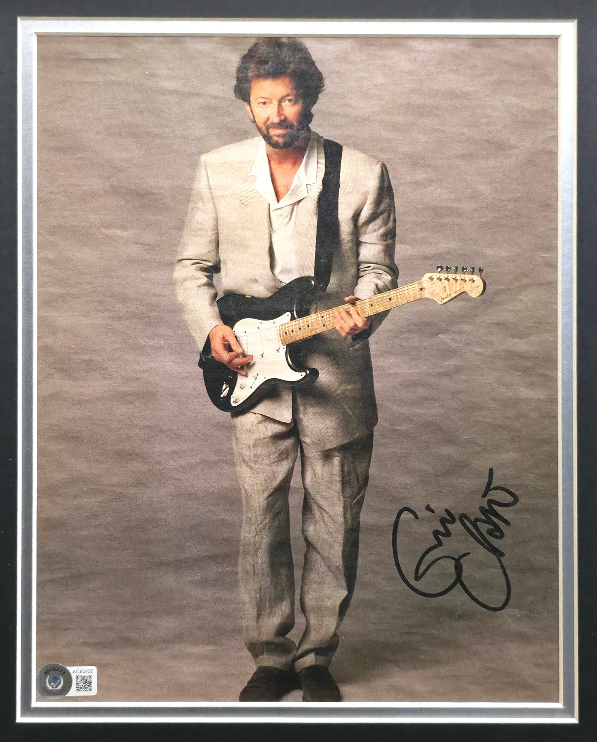 Eric Clapton Autographed Framed 10x12 Photo Beckett BAS #AC95432