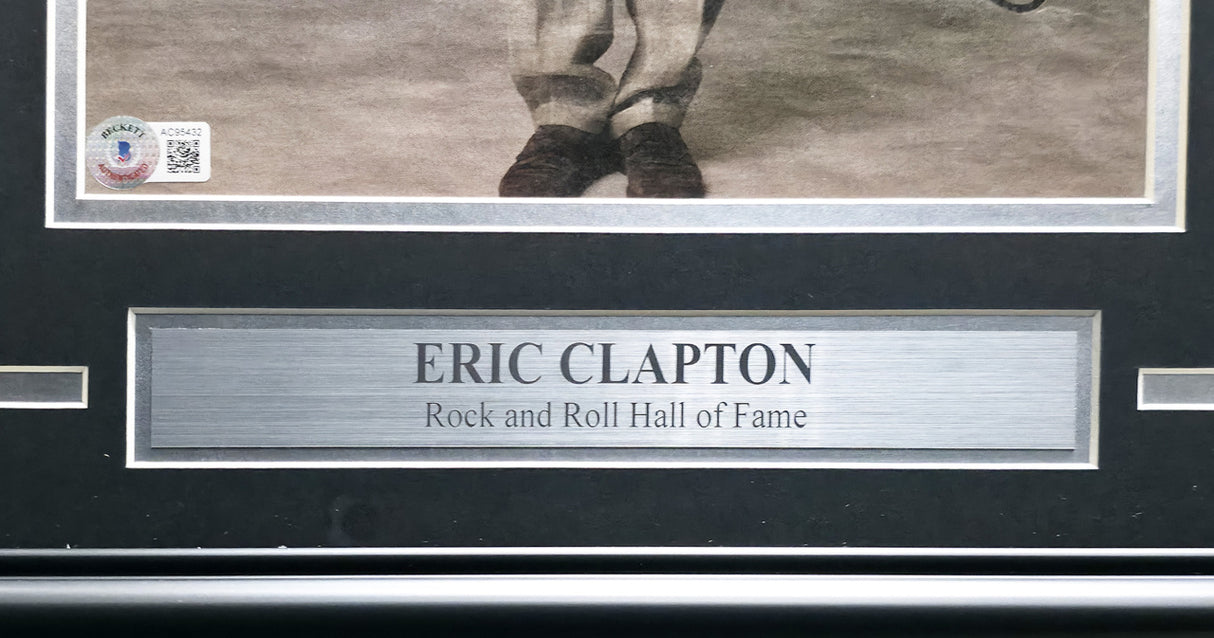 Eric Clapton Autographed Framed 10x12 Photo Beckett BAS #AC95432