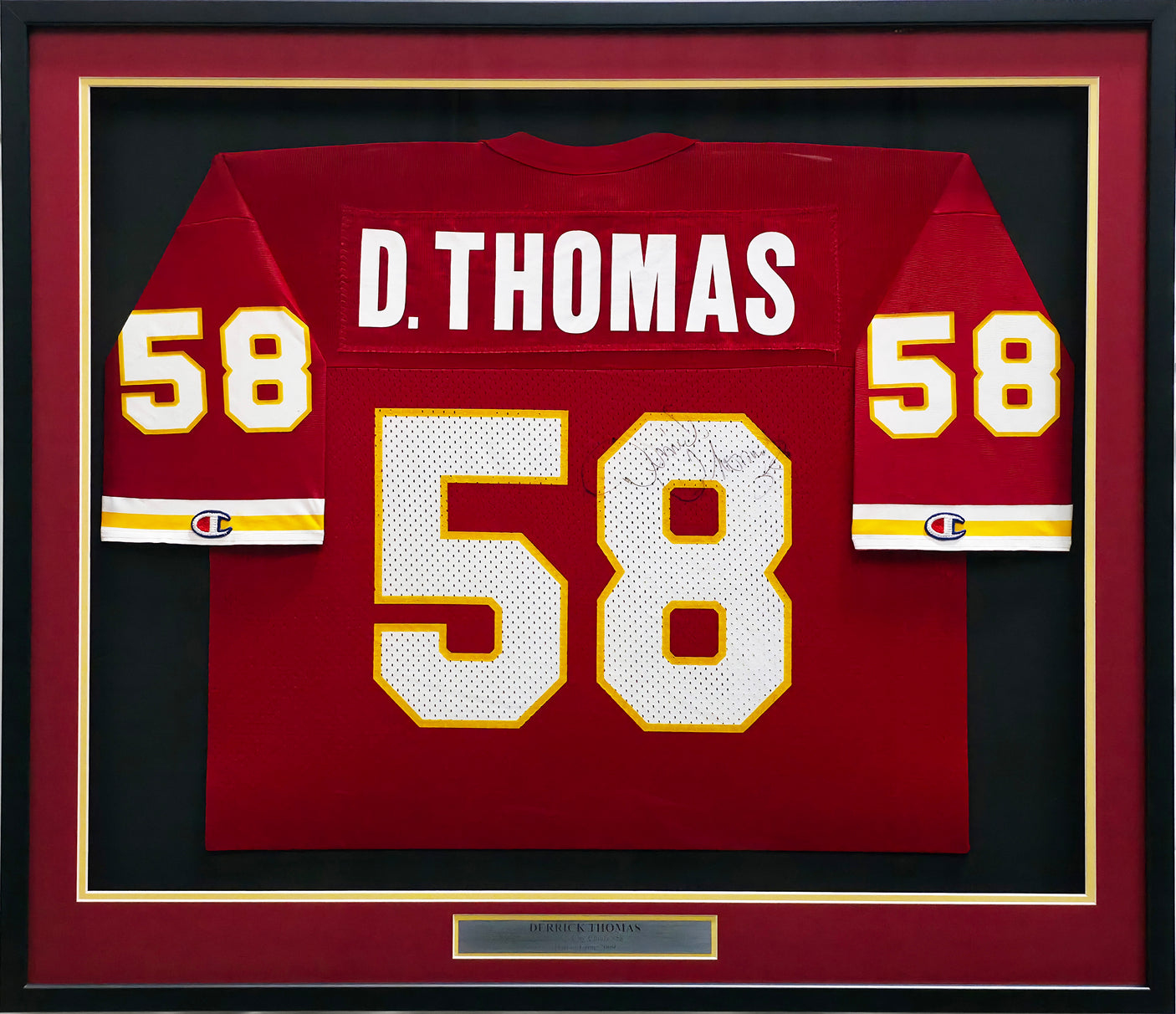 Kansas City Chiefs Derrick Thomas Autographed Framed Red Champion Jersey PSA/DNA #AH41446