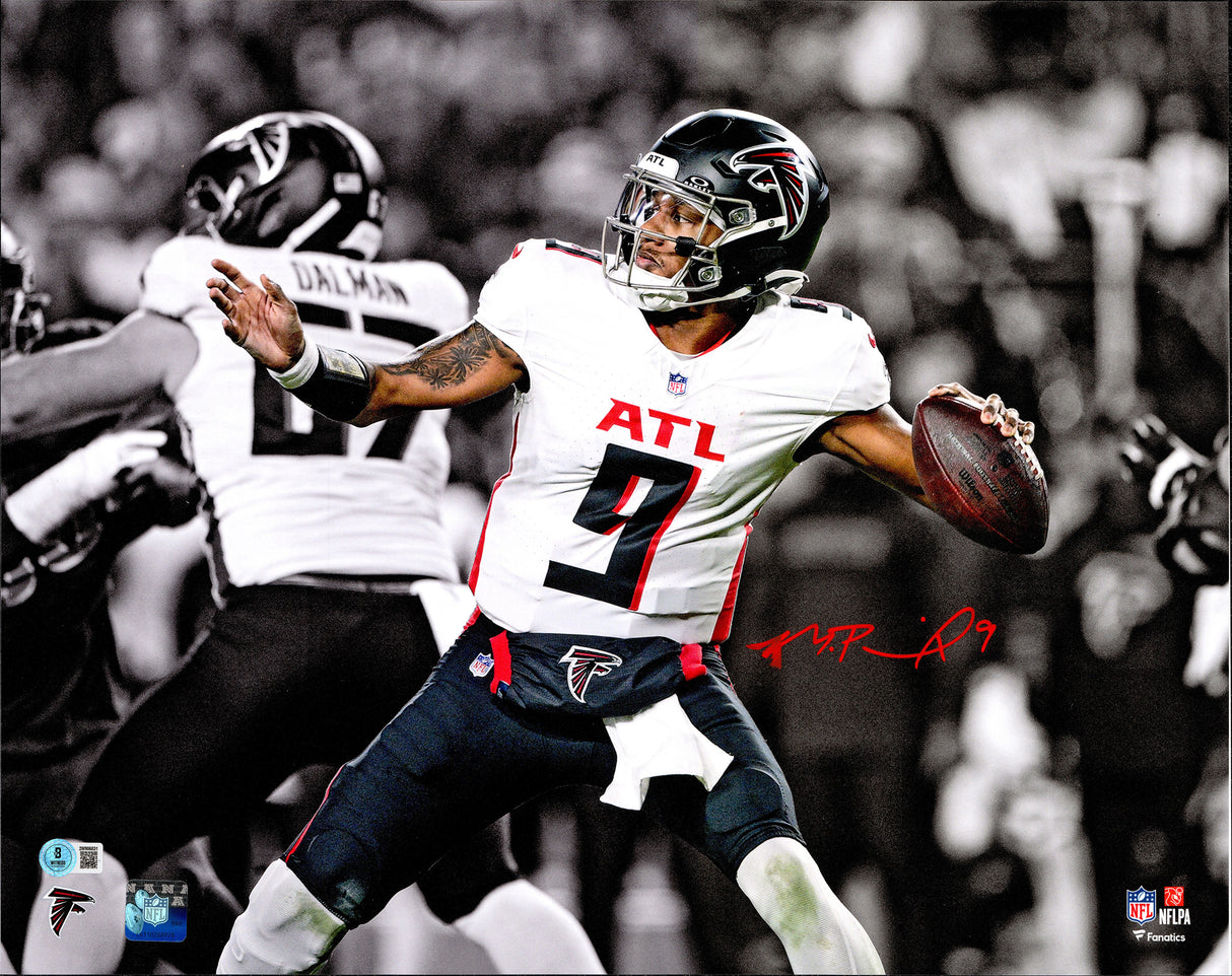 Michael Penix Jr. Autographed 16x20 Photo Atlanta Falcons (Smudged) Beckett BAS Witness #2W906831
