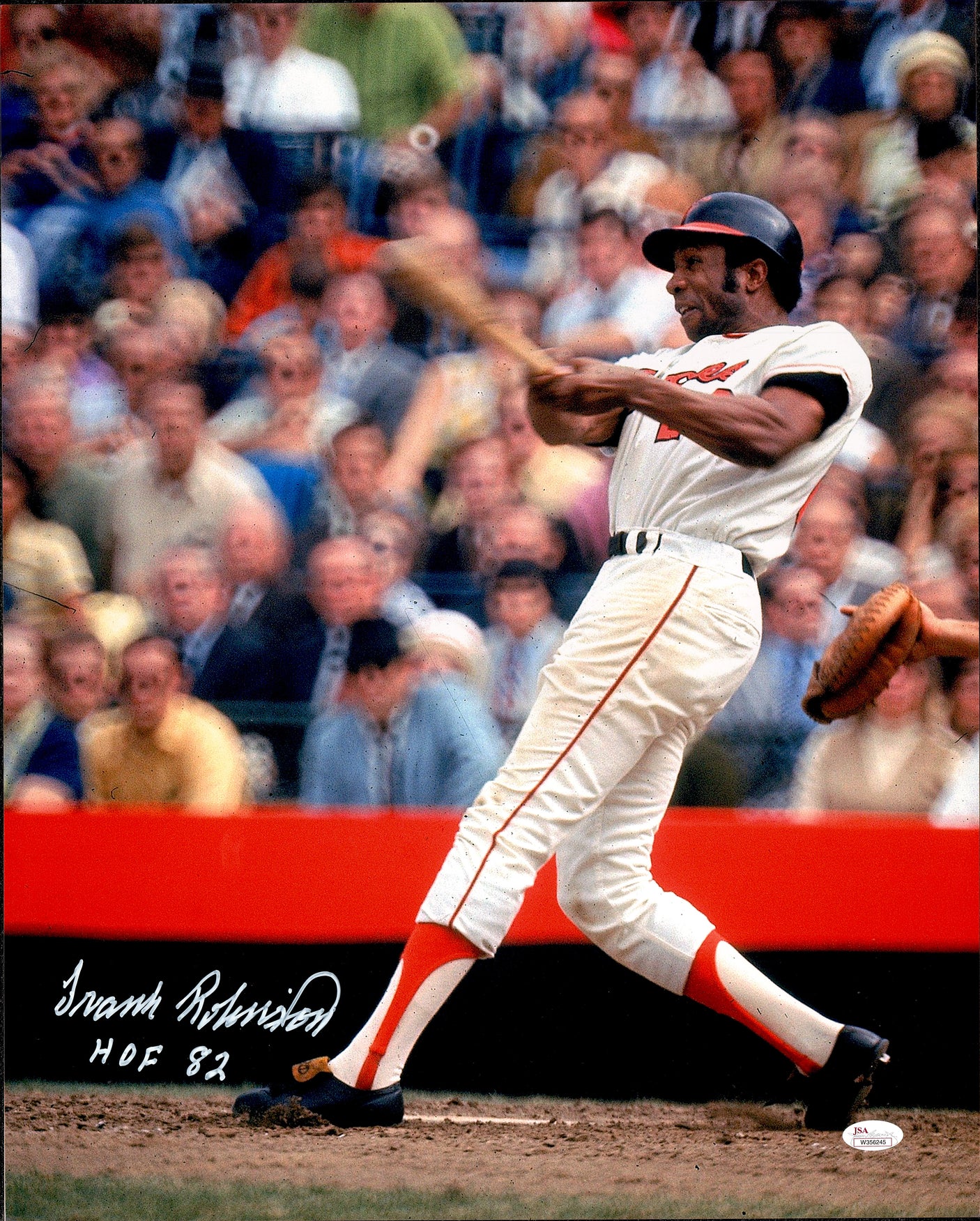 Frank Robinson Autographed 16x20 Photo Baltimore Orioles "HOF 82" JSA #W356245
