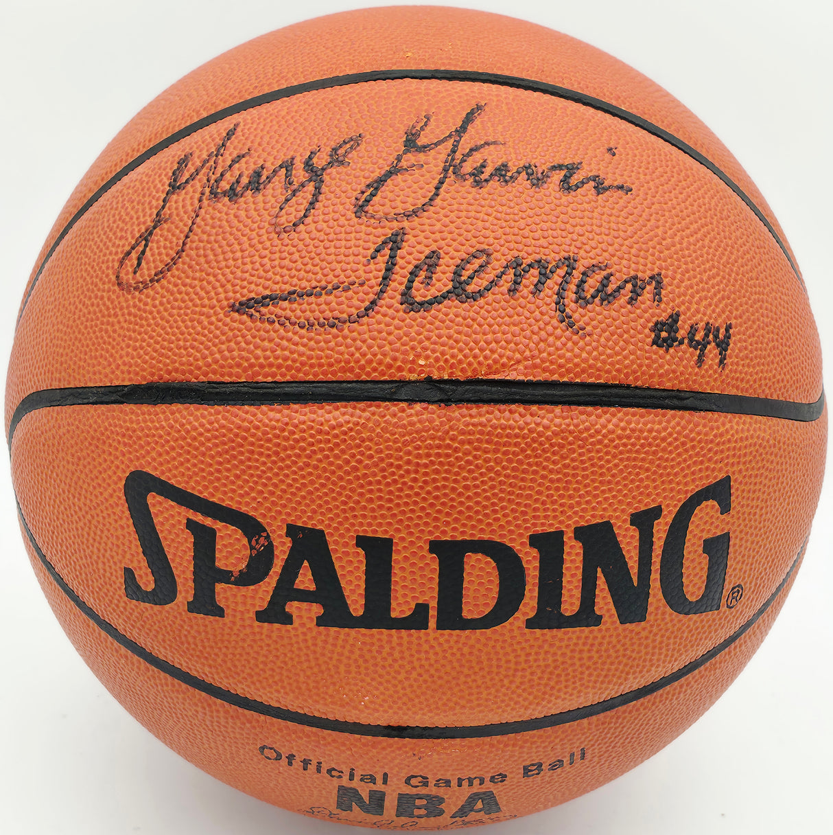 George Gervin Autographed Spalding NBA Leather Game Basketball San Antonio Spurs "Iceman #44" Beckett BAS QR #BS30435