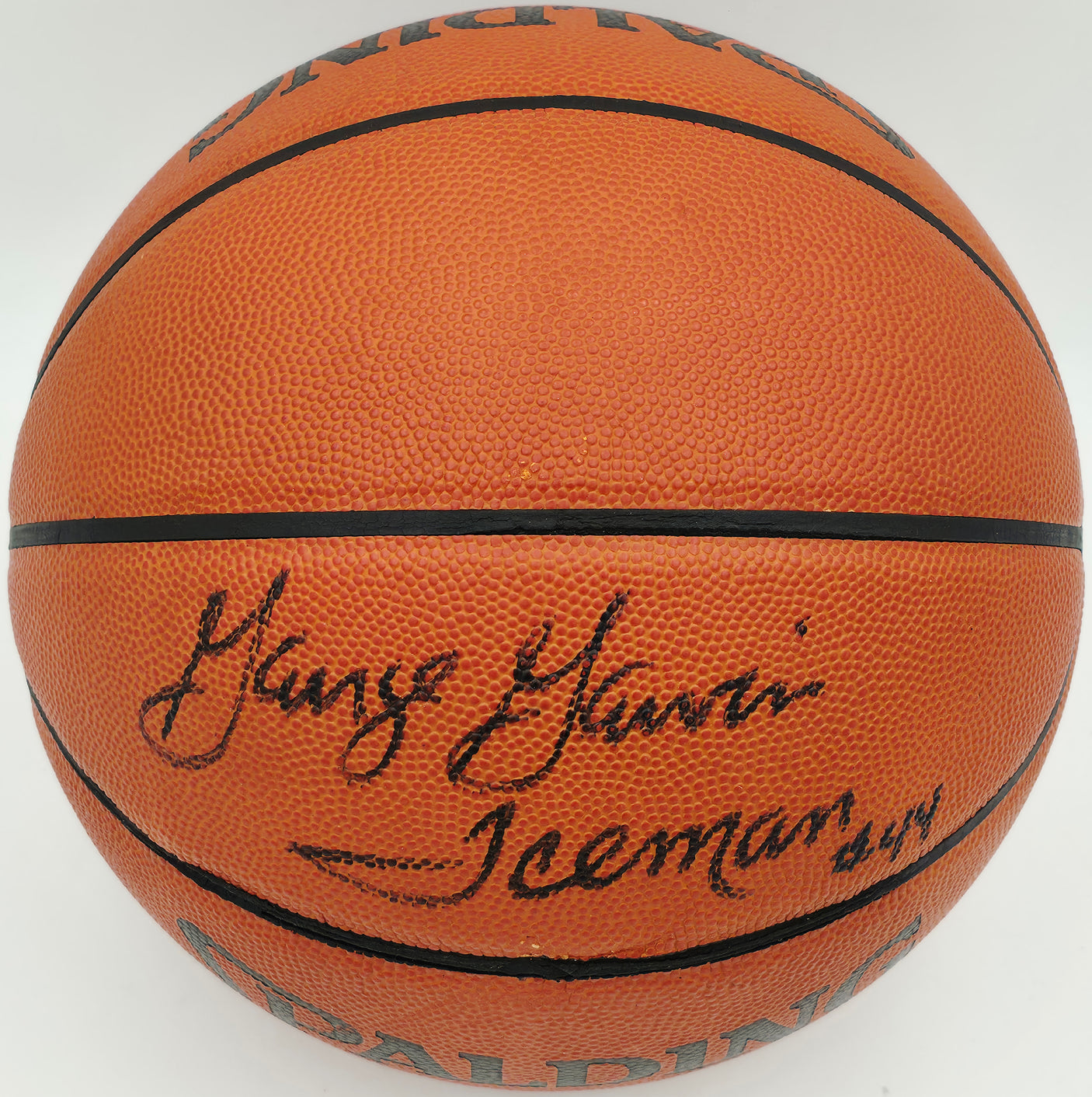George Gervin Autographed Spalding NBA Leather Game Basketball San Antonio Spurs "Iceman #44" Beckett BAS QR #BS30435