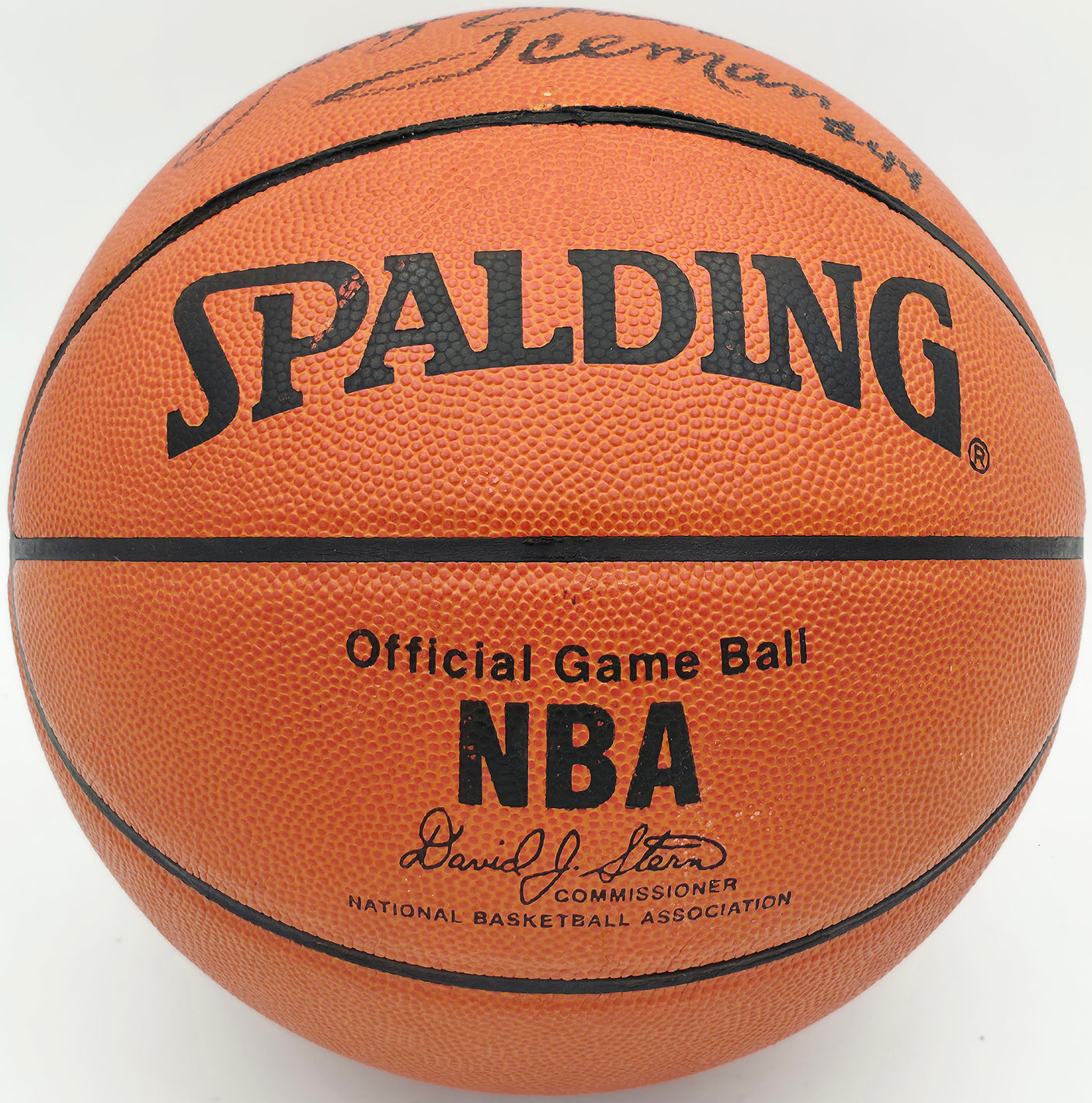 George Gervin Autographed Spalding NBA Leather Game Basketball San Antonio Spurs "Iceman #44" Beckett BAS QR #BS30435