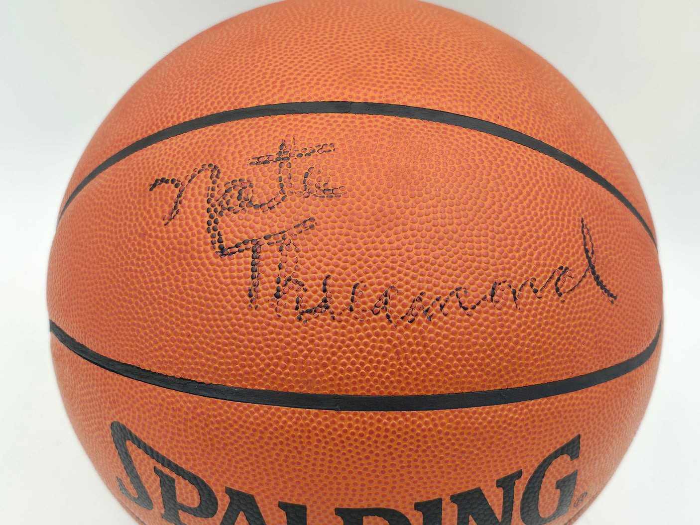 Nate Thurmond Autographed Spalding NBA Leather Game Basketball Golden State Warriors Beckett BAS QR #BS30430