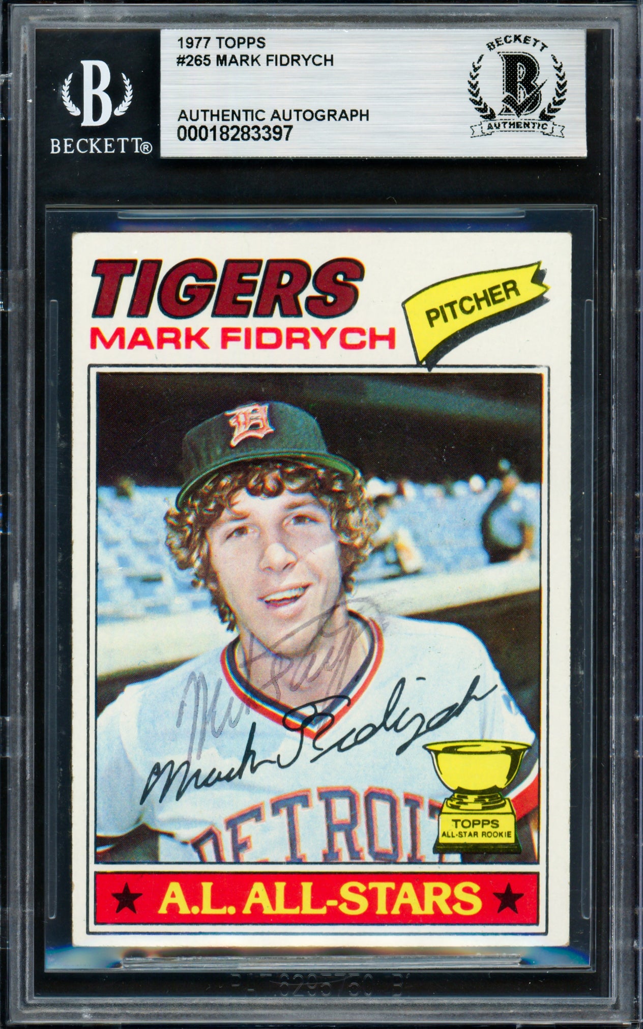 Mark "The Bird" Fidrych Autographed 1977 Topps Rookie Card #265 Detroit Tigers Beckett BAS #18283397