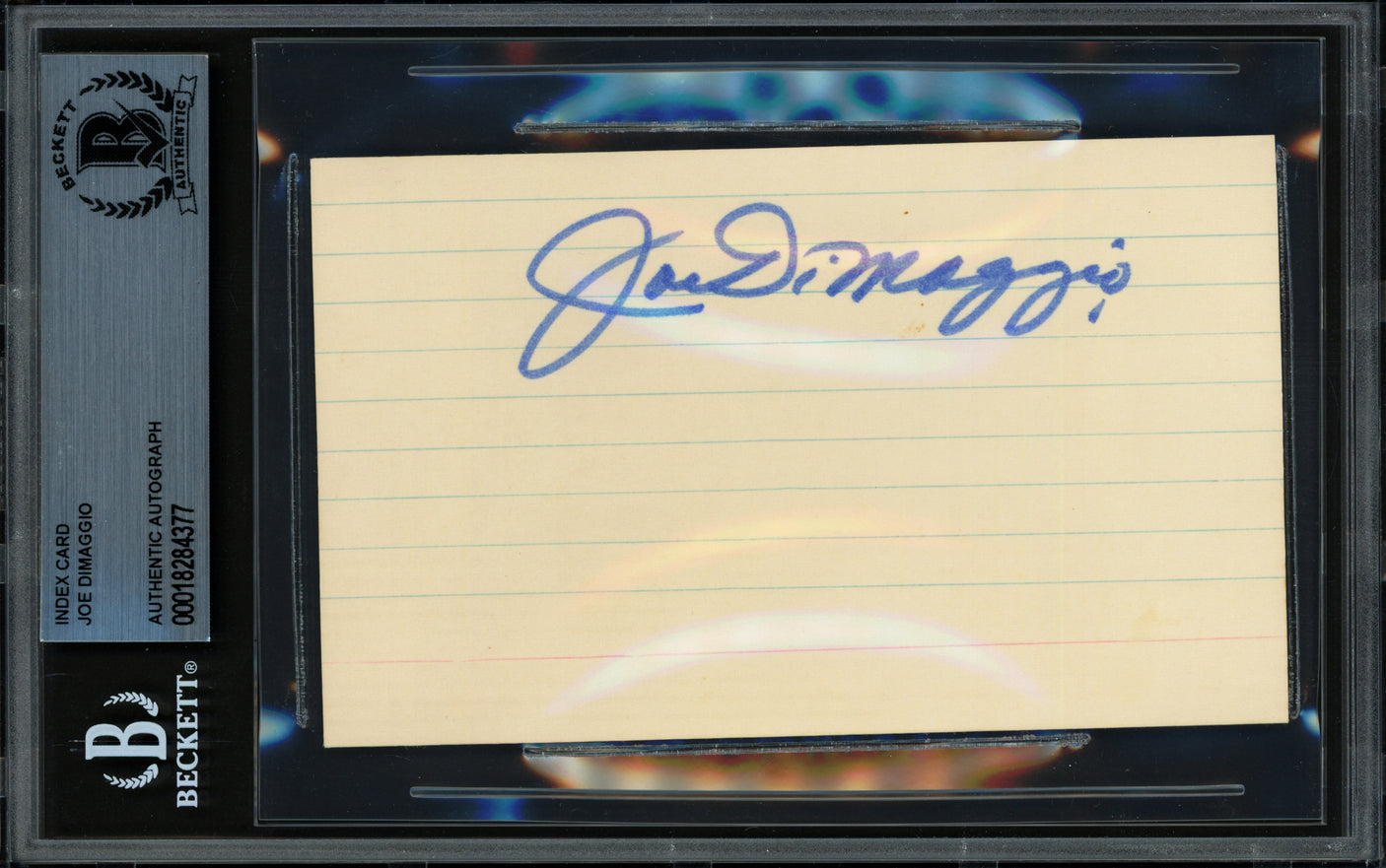 Joe DiMaggio Autographed 3x5 Index Card New York Yankees Beckett BAS #18284377