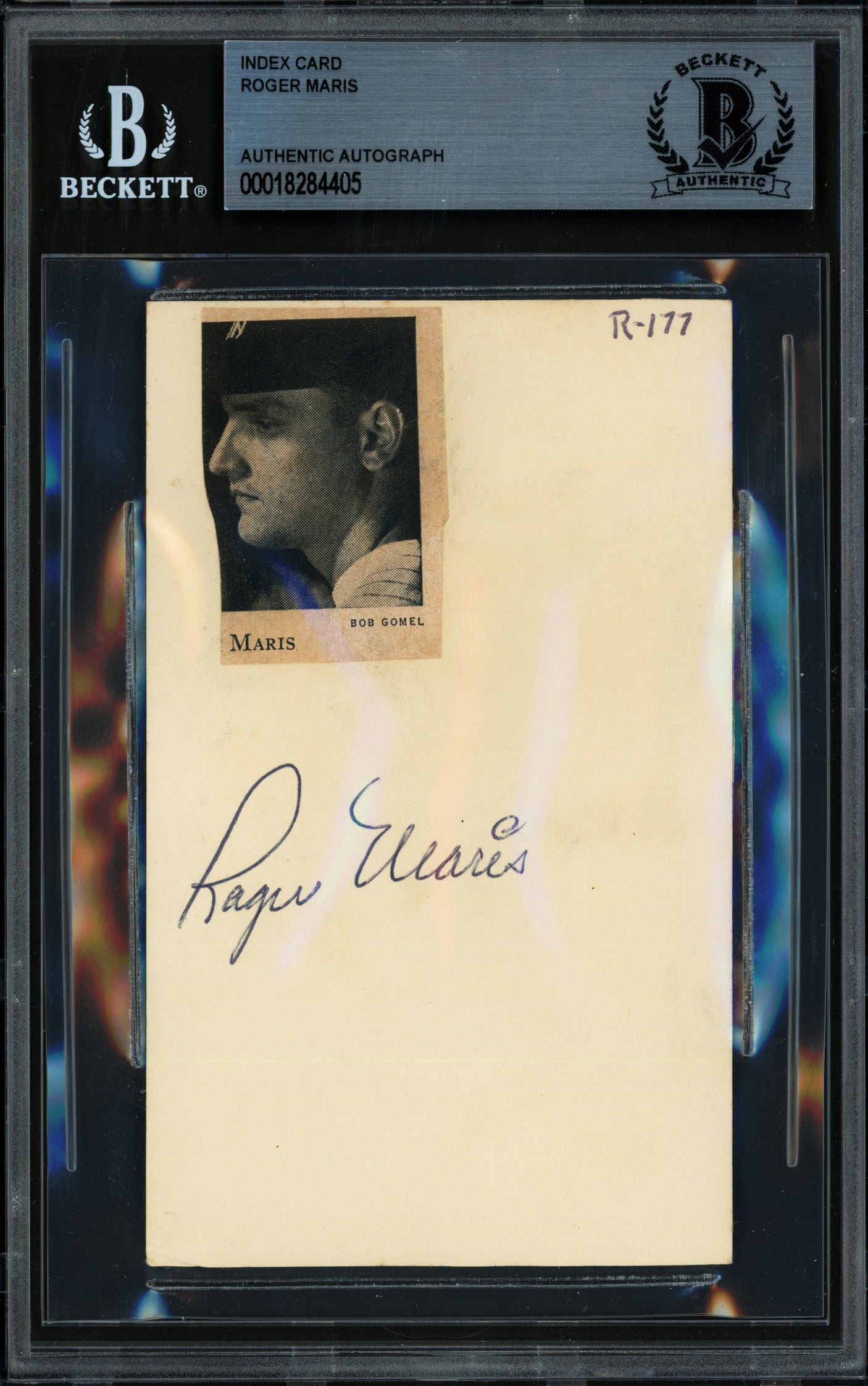 Roger Maris Autographed 3x5 Index Card New York Yankees (Signed Twice) Beckett BAS #18284405