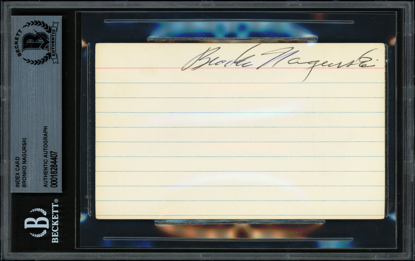 Bronko Nagurski Autographed 3x5 Index Card Chicago Bears Beckett BAS #18284407