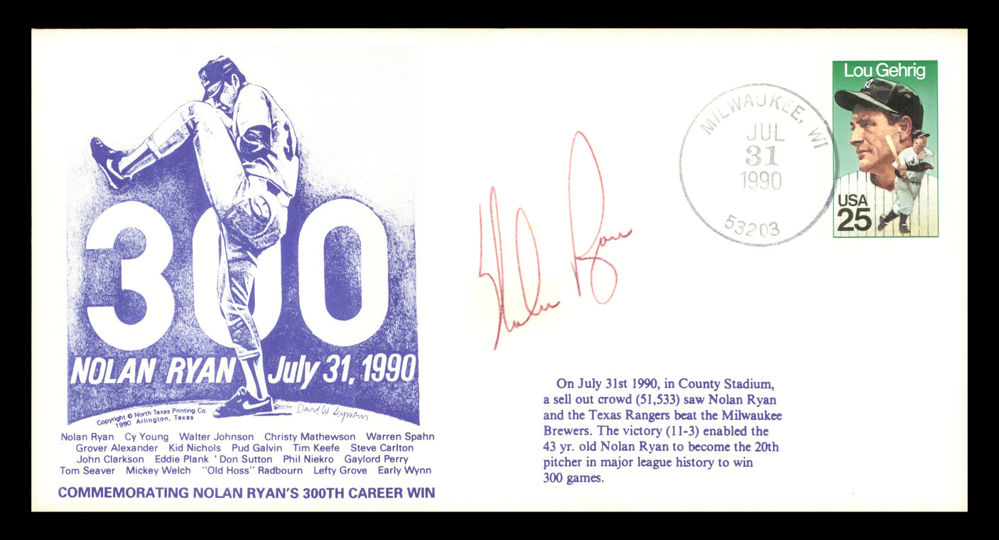 Nolan Ryan Autographed First Day Cover Texas Rangers PSA/DNA #T00052